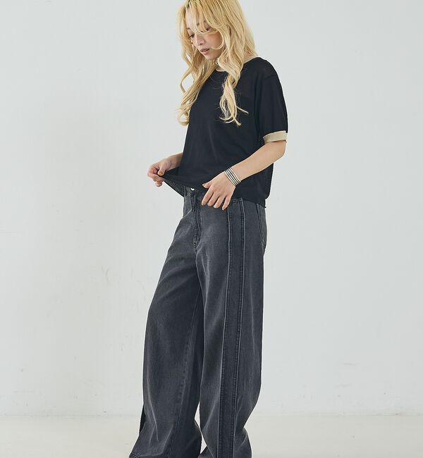 NOMINE「サイドライン ワイド デニムパンツ【予約】」|デニム|