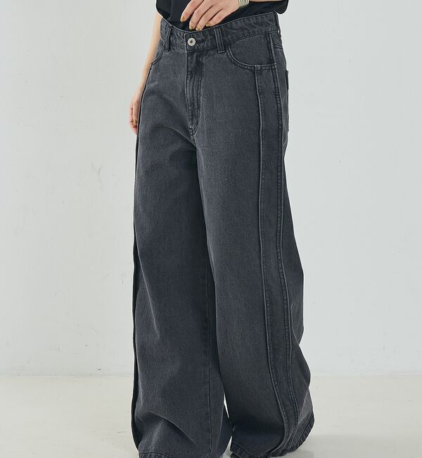 NOMINE「サイドライン ワイド デニムパンツ【予約】」|デニム|