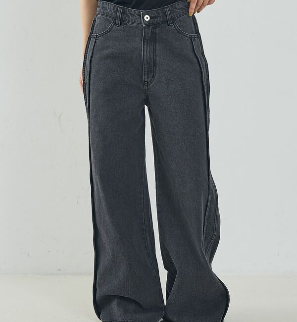 NOMINE「サイドライン ワイド デニムパンツ【予約】」|デニム|
