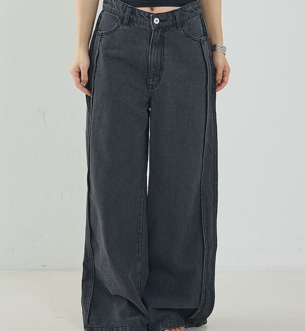 NOMINE「サイドライン ワイド デニムパンツ【予約】」|デニム|