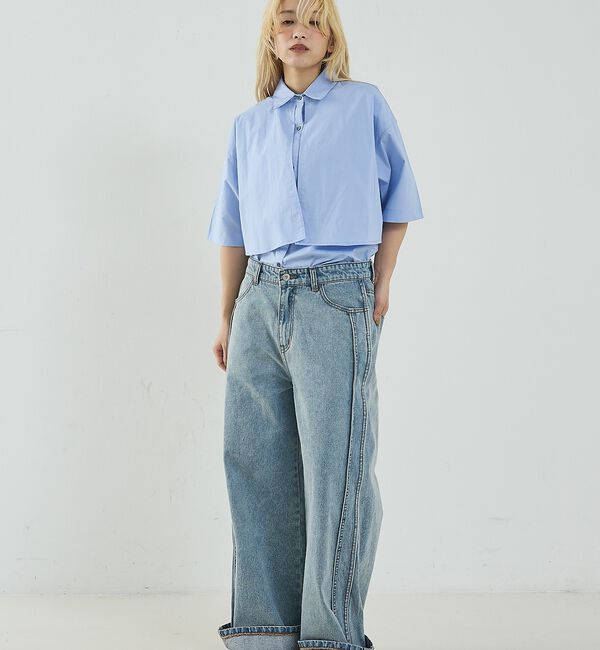 NOMINE「サイドライン ワイド デニムパンツ【予約】」|デニム|