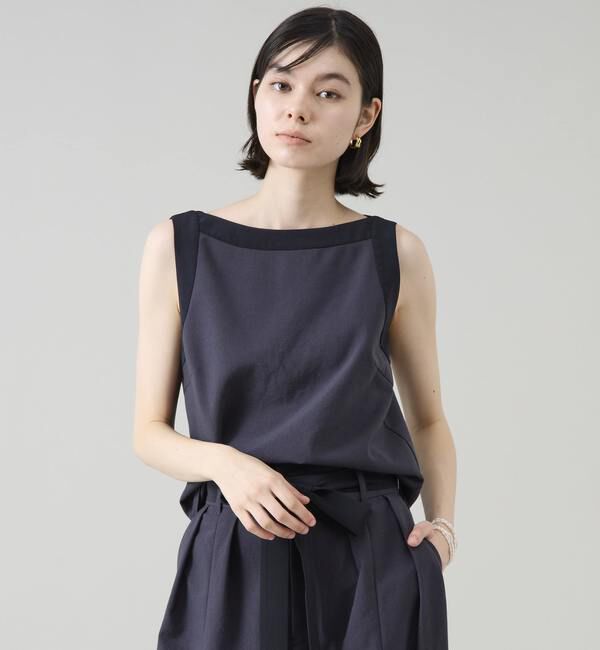 TIARA「バイカラーノースリーブブラウス（セットアップ可）」|シャツ・ブラウス|