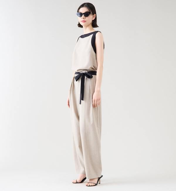 TIARA「バイカラーノースリーブブラウス（セットアップ可）」|シャツ・ブラウス|