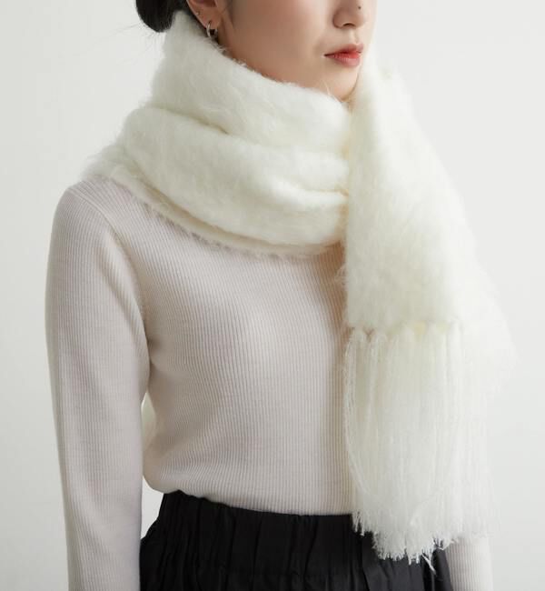 Liesse「モヘア混ボリュームストール」|ストール|ホワイト