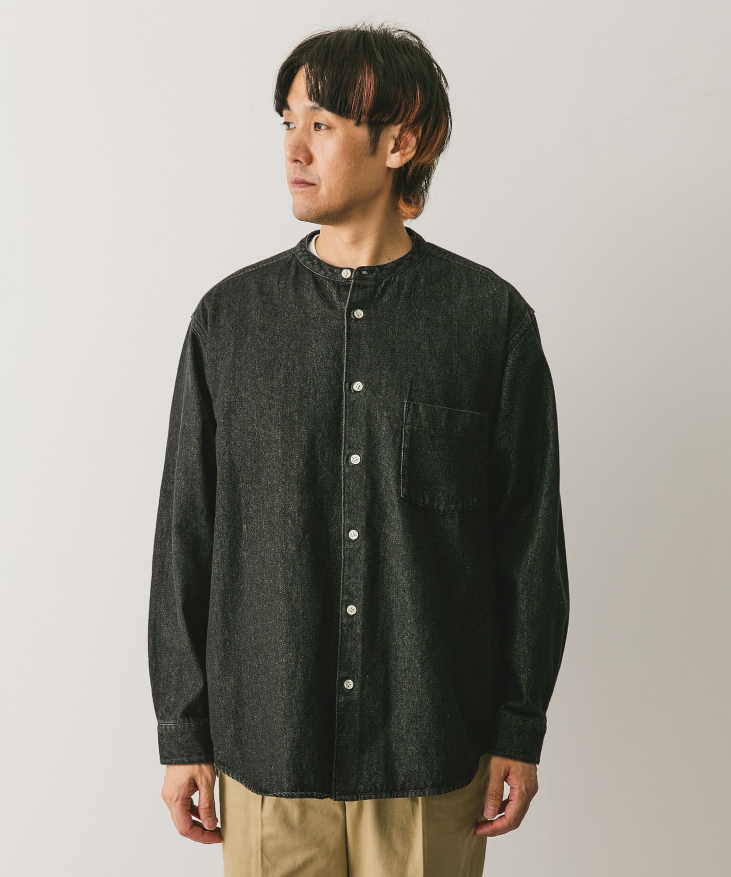 URBAN RESEARCH DOORS「デニムバンドカラーシャツ」|シャツ・ブラウス|