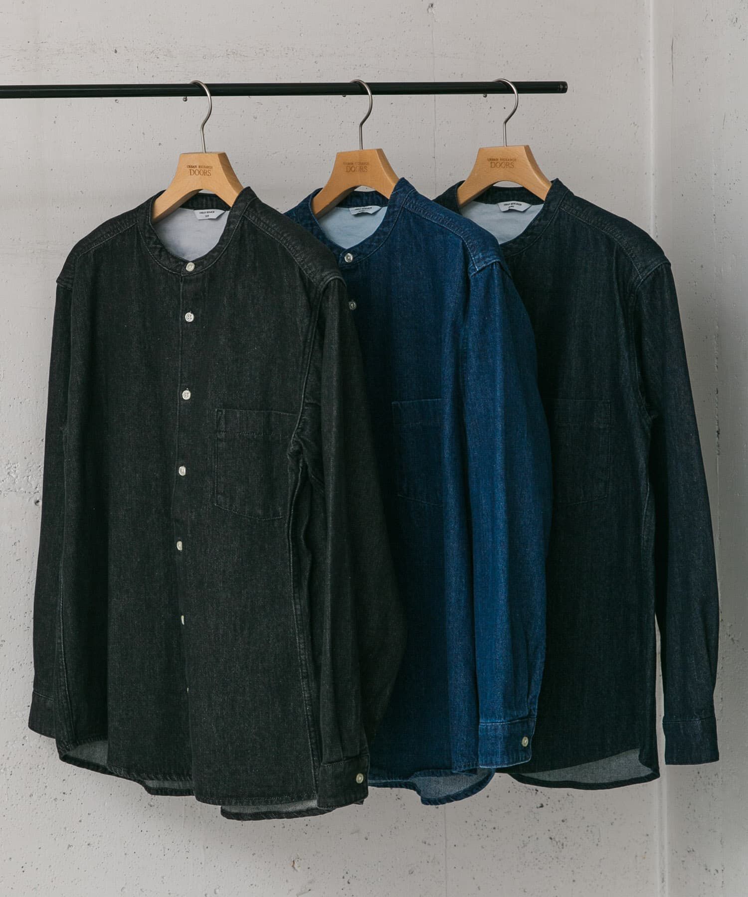 URBAN RESEARCH DOORS「デニムバンドカラーシャツ」|シャツ・ブラウス|