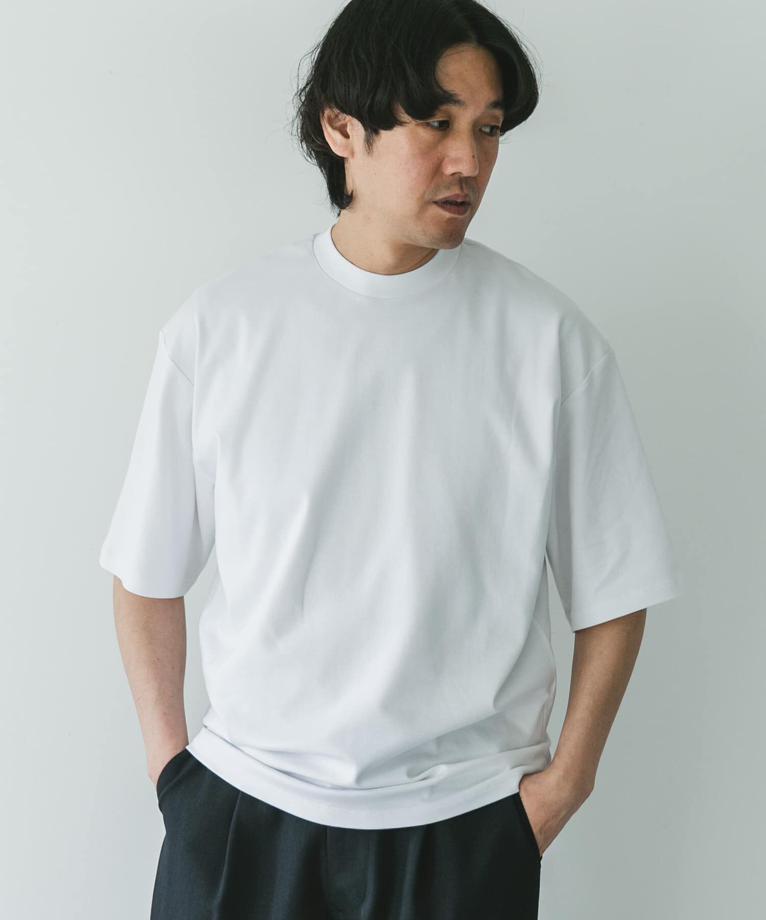 URBAN RESEARCH DOORS「『UR TECH』防汚ワイドテーパードTシャツ」|Tシャツ・カットソー|