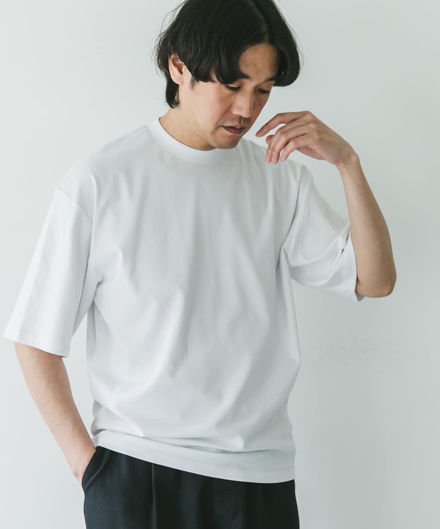 URBAN RESEARCH DOORS「『UR TECH』防汚ワイドテーパードTシャツ」|Tシャツ・カットソー|