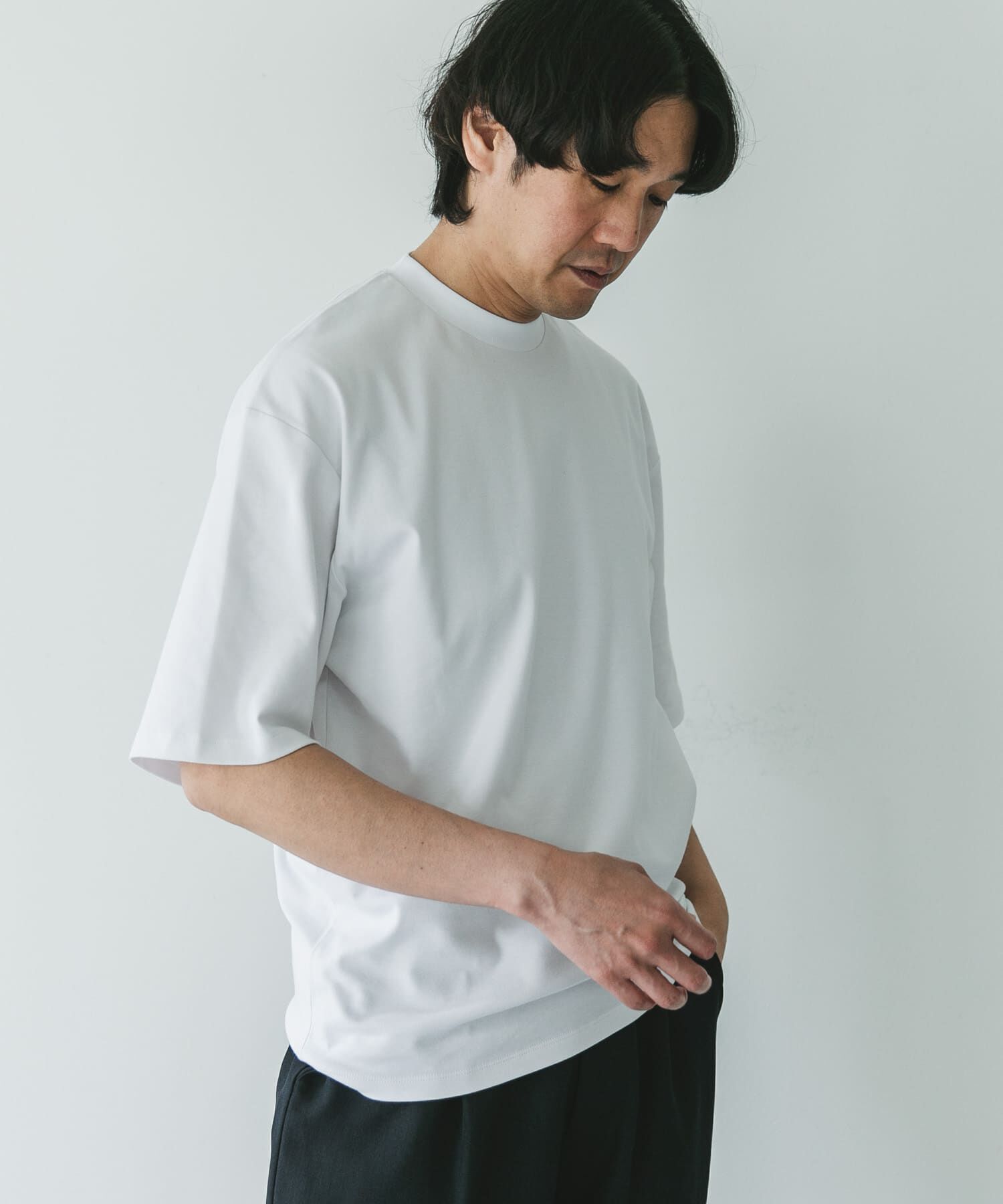 URBAN RESEARCH DOORS「『UR TECH』防汚ワイドテーパードTシャツ」|Tシャツ・カットソー|