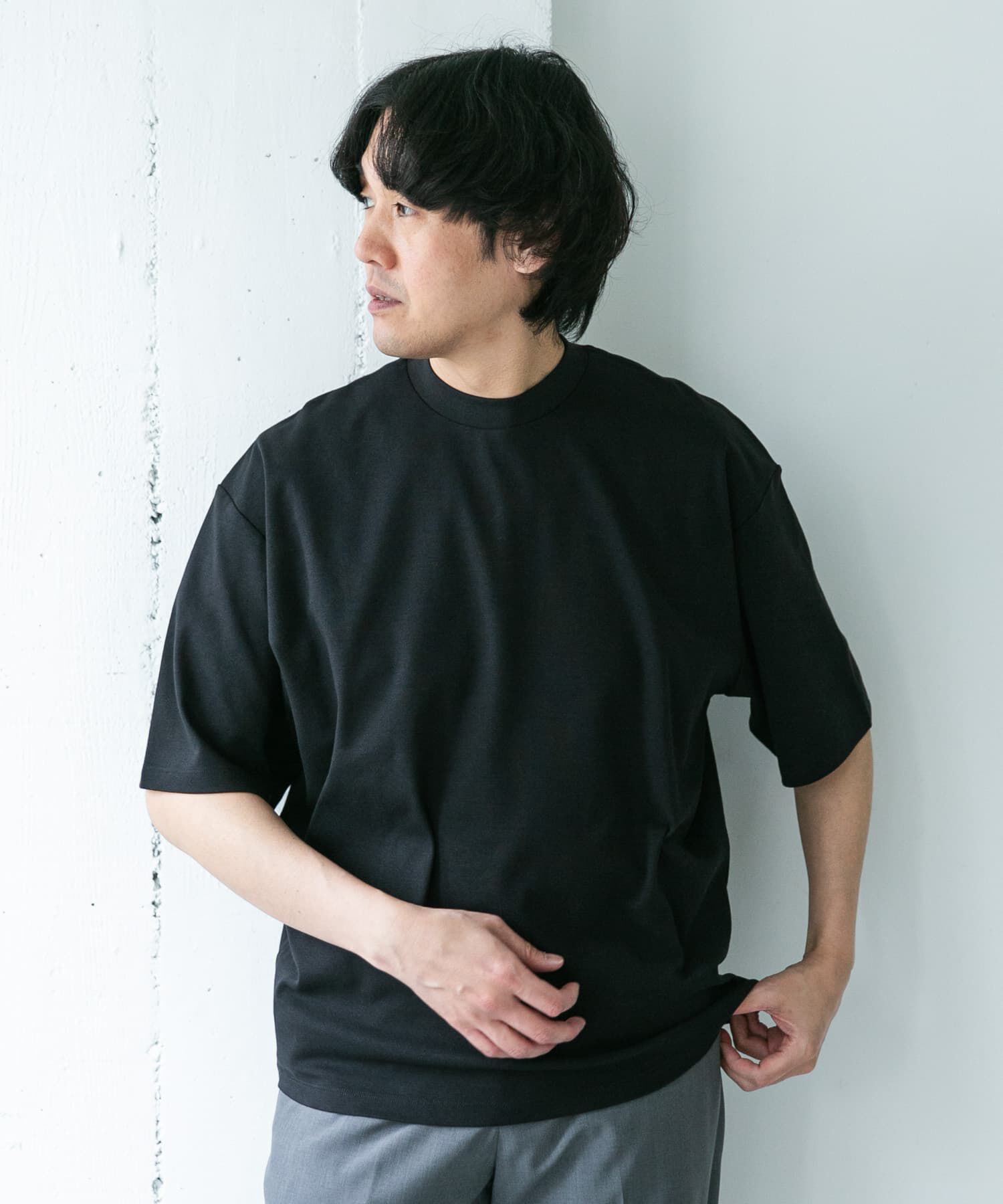 URBAN RESEARCH DOORS「『UR TECH』防汚ワイドテーパードTシャツ」|Tシャツ・カットソー|