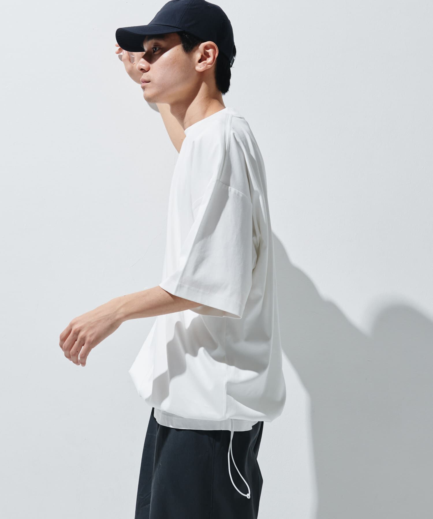 URBAN RESEARCH DOORS「『仁村紗和さん着用』『UR TECH』サマシェア ドロストTシャツ」|Tシャツ・カットソー|