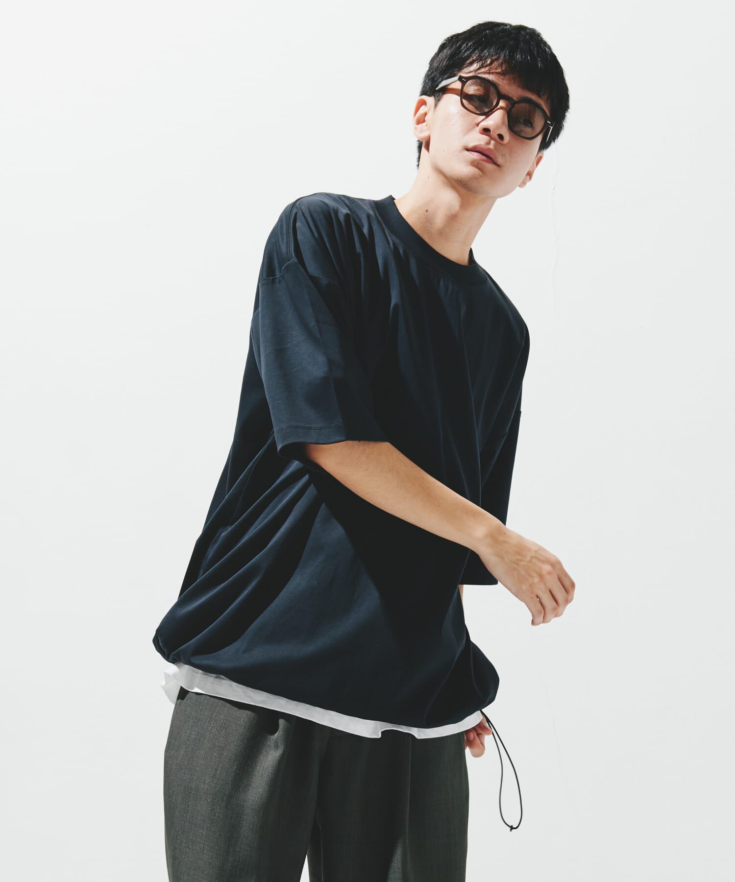 URBAN RESEARCH DOORS「『仁村紗和さん着用』『UR TECH』サマシェア ドロストTシャツ」|Tシャツ・カットソー|