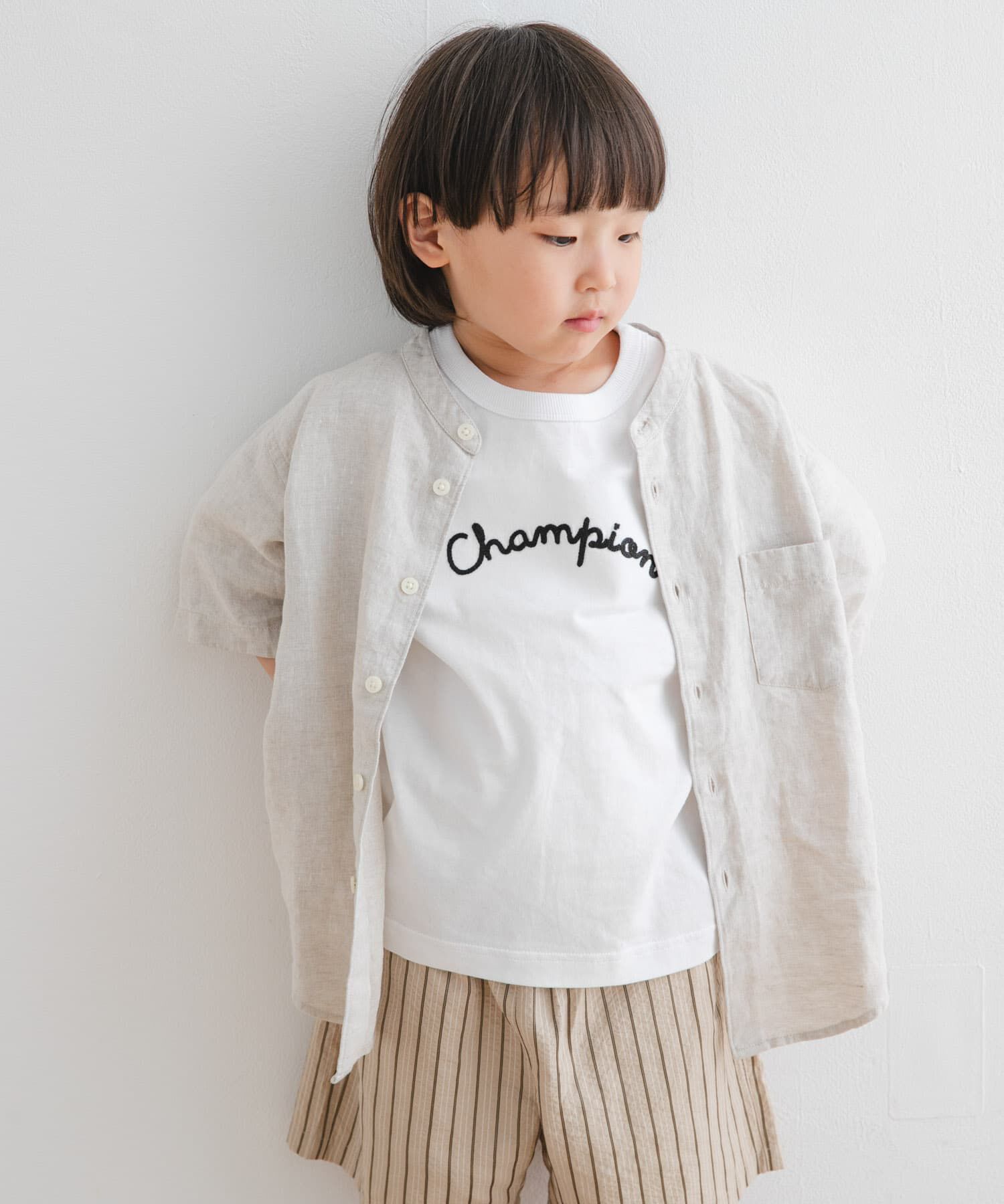 URBAN RESEARCH DOORS「『親子リンク』シルケットリネンバンドカラーシャツ(KIDS)」|その他|