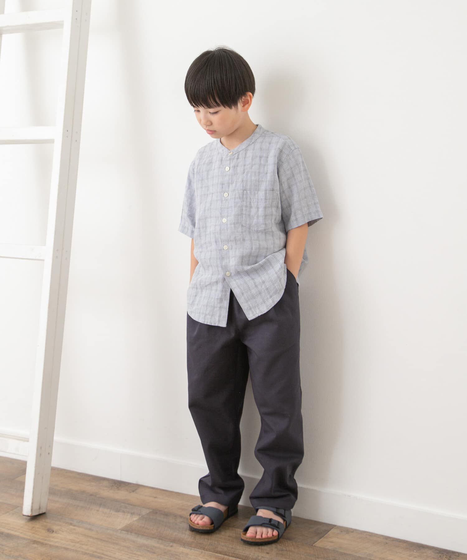 URBAN RESEARCH DOORS「『親子リンク』シルケットリネンバンドカラーシャツ(KIDS)」|その他|