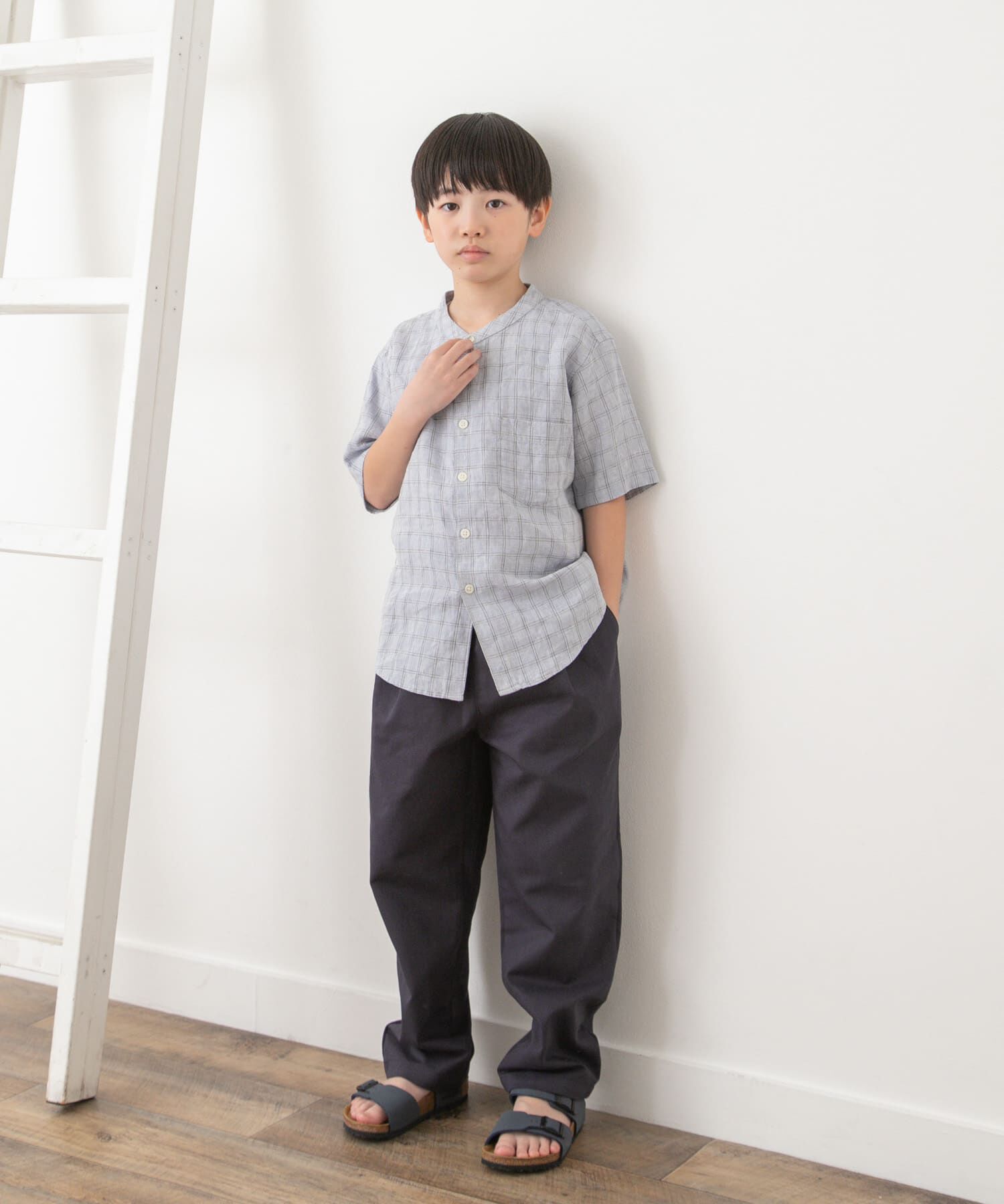 URBAN RESEARCH DOORS「『親子リンク』シルケットリネンバンドカラーシャツ(KIDS)」|その他|