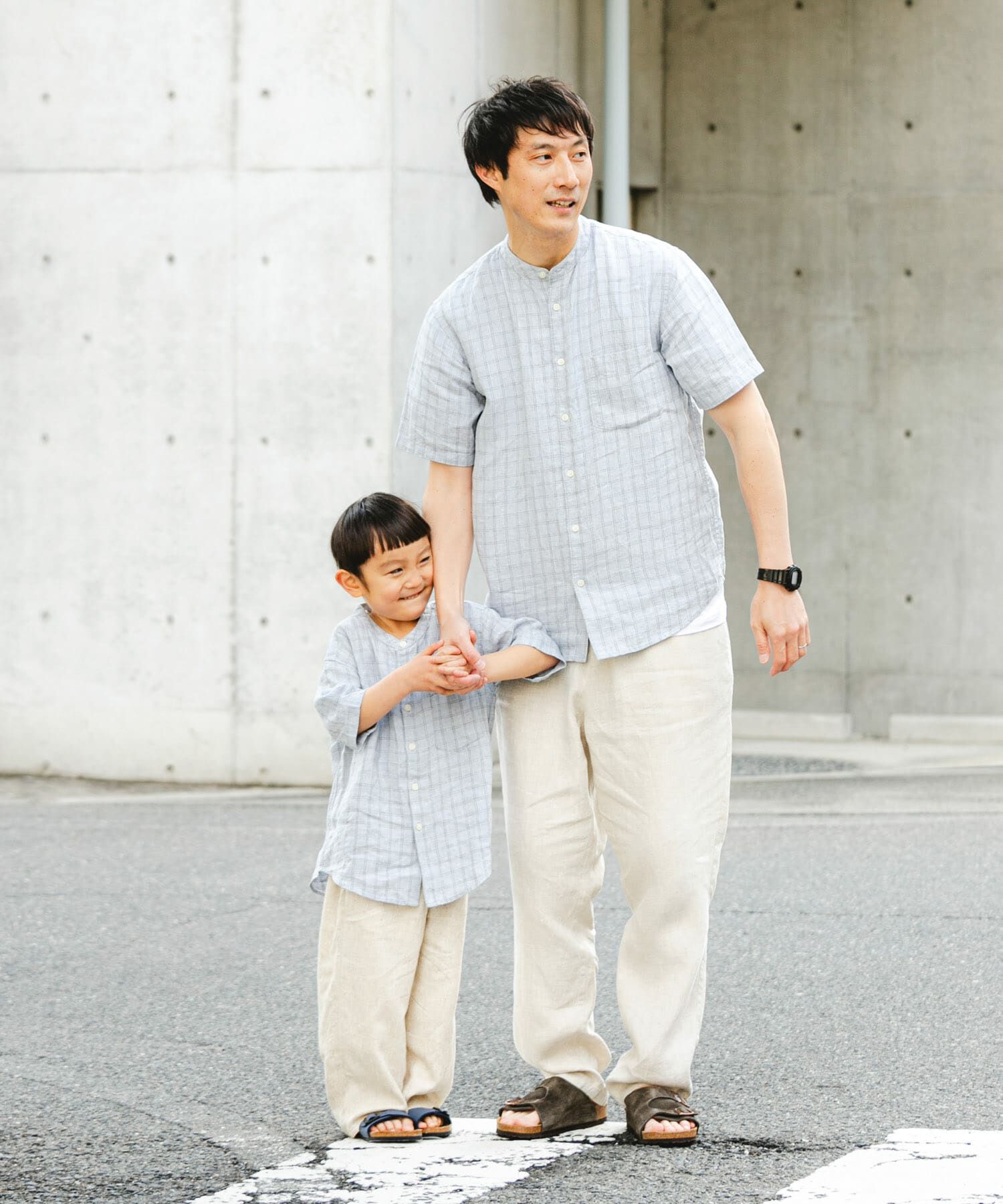 URBAN RESEARCH DOORS「『親子リンク』シルケットリネンバンドカラーシャツ(KIDS)」|その他|