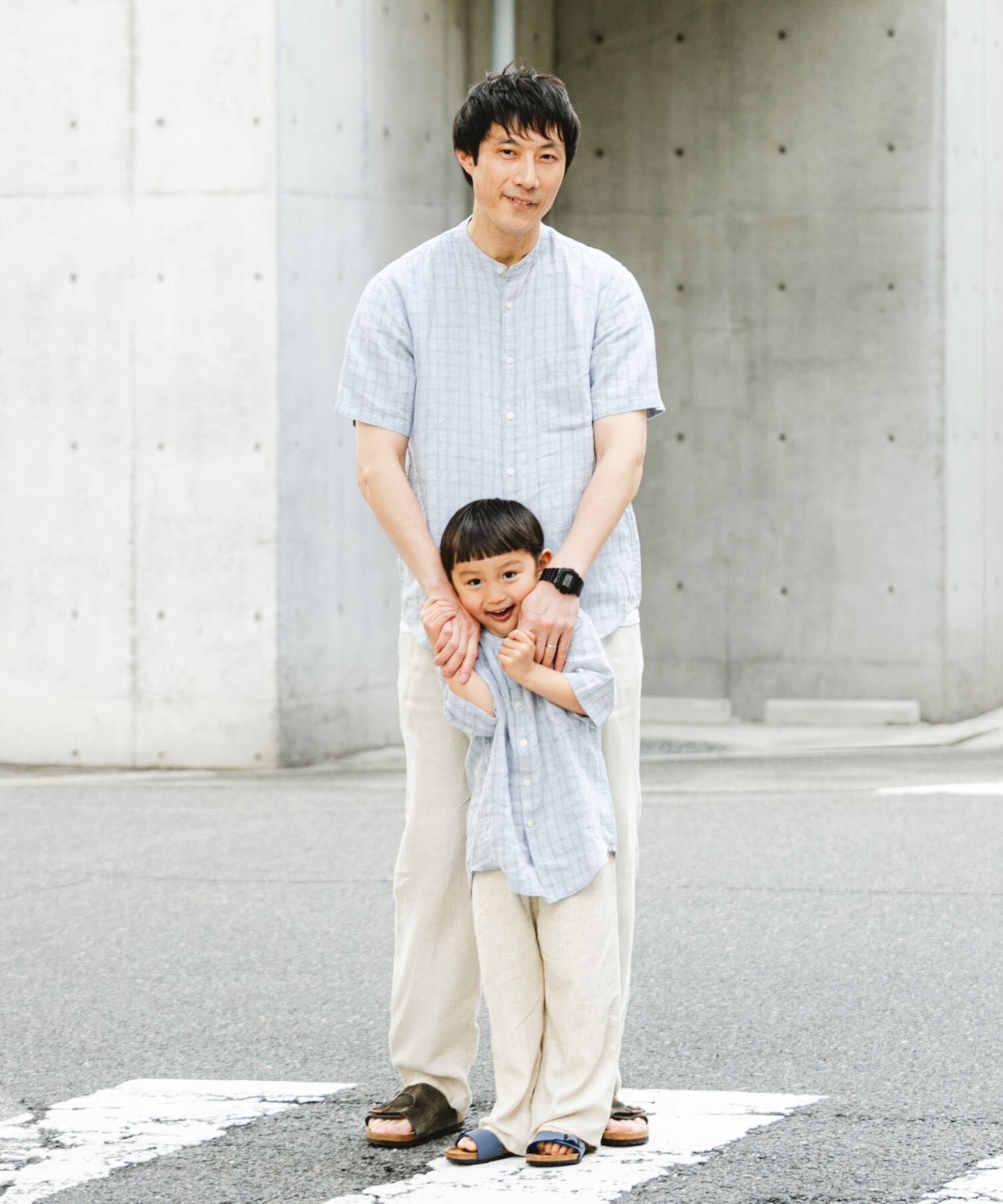 URBAN RESEARCH DOORS「『親子リンク』シルケットリネンバンドカラーシャツ(KIDS)」|その他|