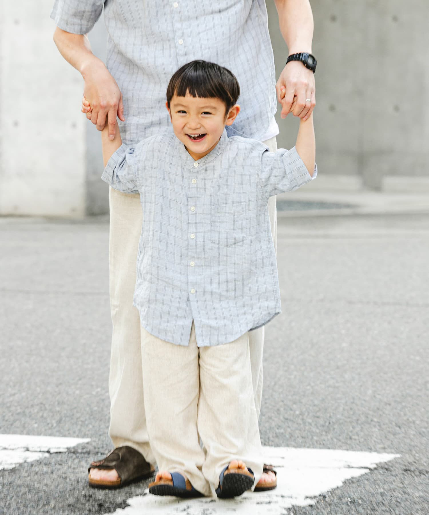 URBAN RESEARCH DOORS「『親子リンク』シルケットリネンバンドカラーシャツ(KIDS)」|その他|
