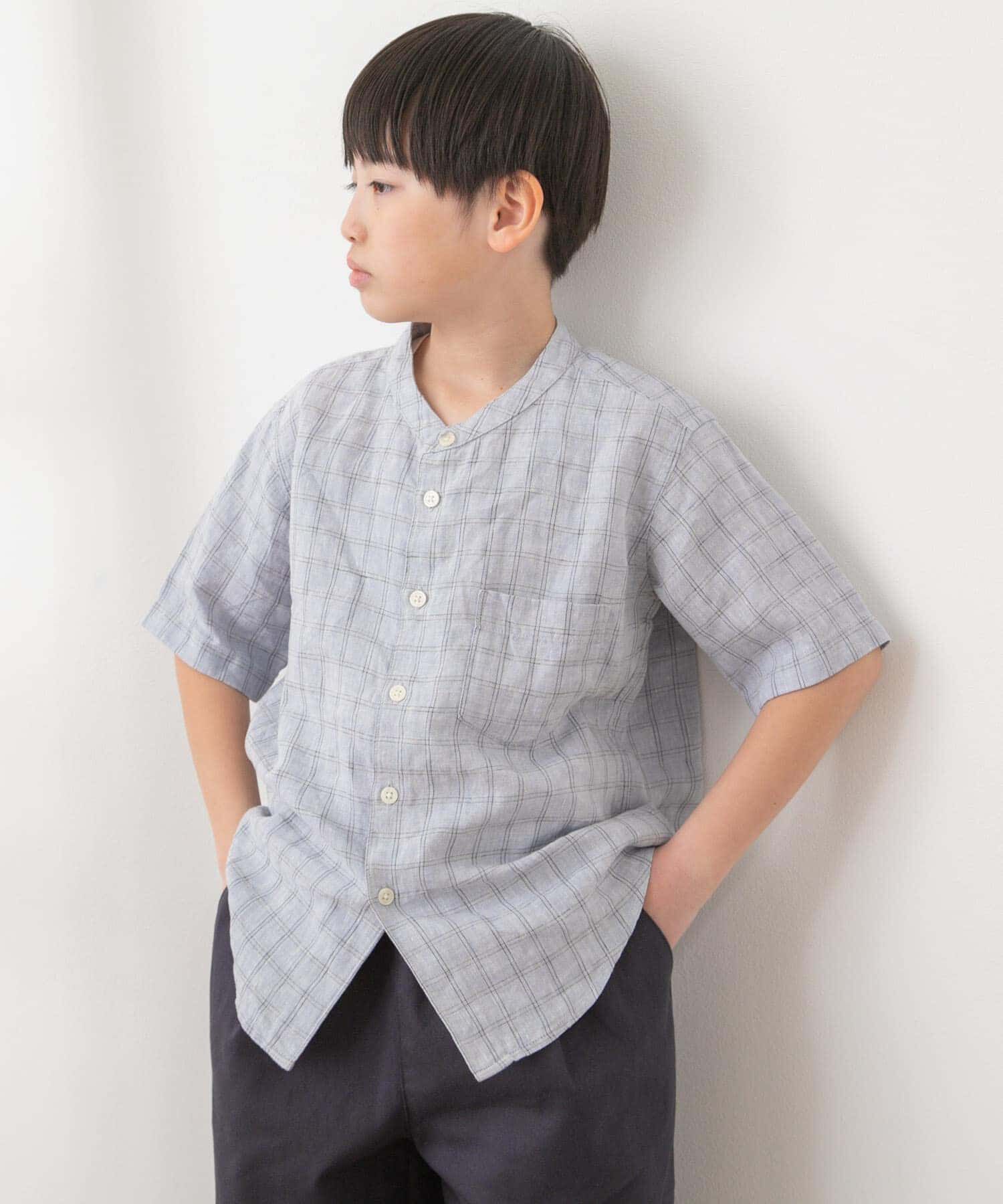 URBAN RESEARCH DOORS「『親子リンク』シルケットリネンバンドカラーシャツ(KIDS)」|その他|