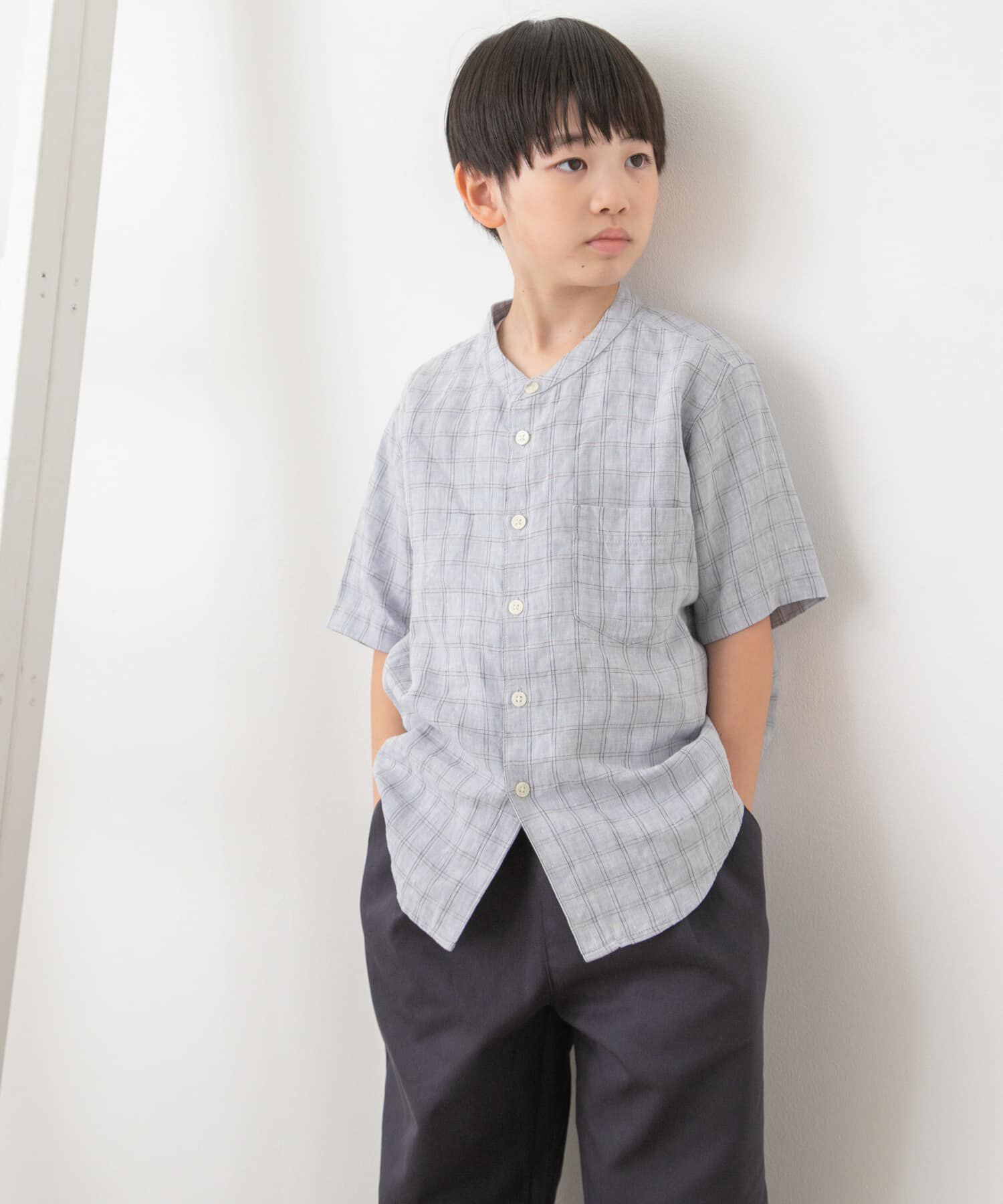 URBAN RESEARCH DOORS「『親子リンク』シルケットリネンバンドカラーシャツ(KIDS)」|その他|