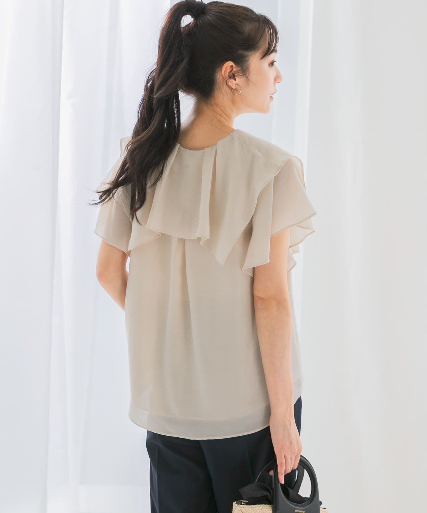 URBAN RESEARCH ROSSO「イージーケアフリルブラウス」|シャツ・ブラウス|