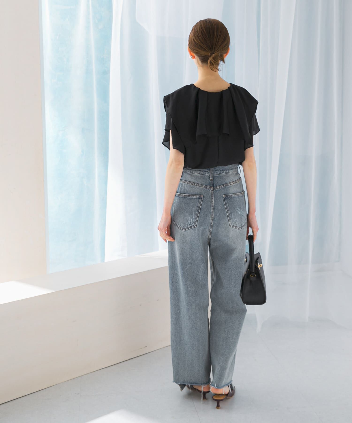 URBAN RESEARCH ROSSO「イージーケアフリルブラウス」|シャツ・ブラウス|