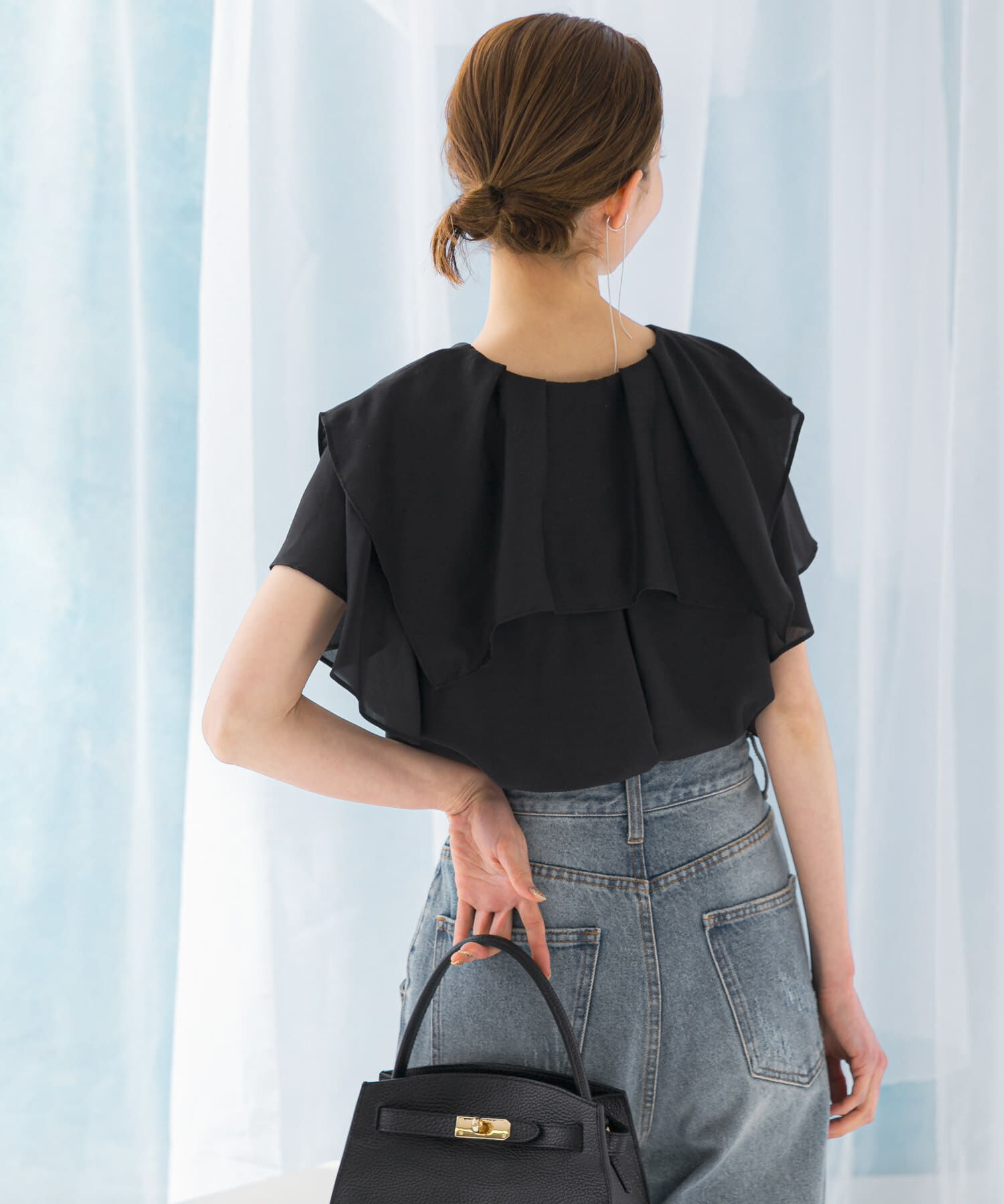 URBAN RESEARCH ROSSO「イージーケアフリルブラウス」|シャツ・ブラウス|