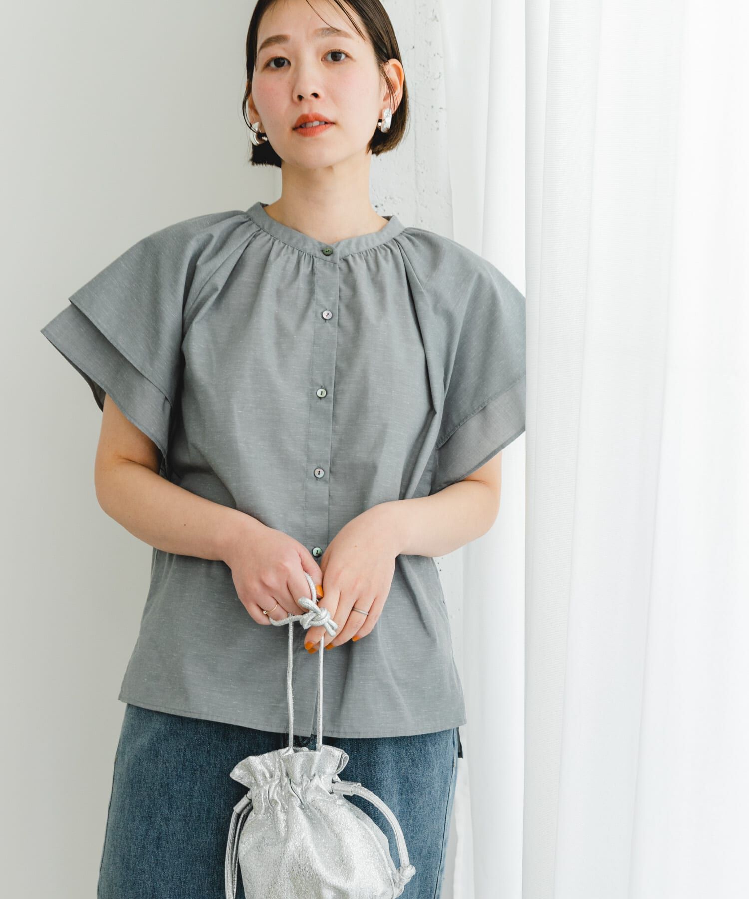 URBAN RESEARCH ROSSO「リンネル8月号掲載『UR TECH』F by ROSSO　フレアスリーブブラウス」|シャツ・ブラウス|