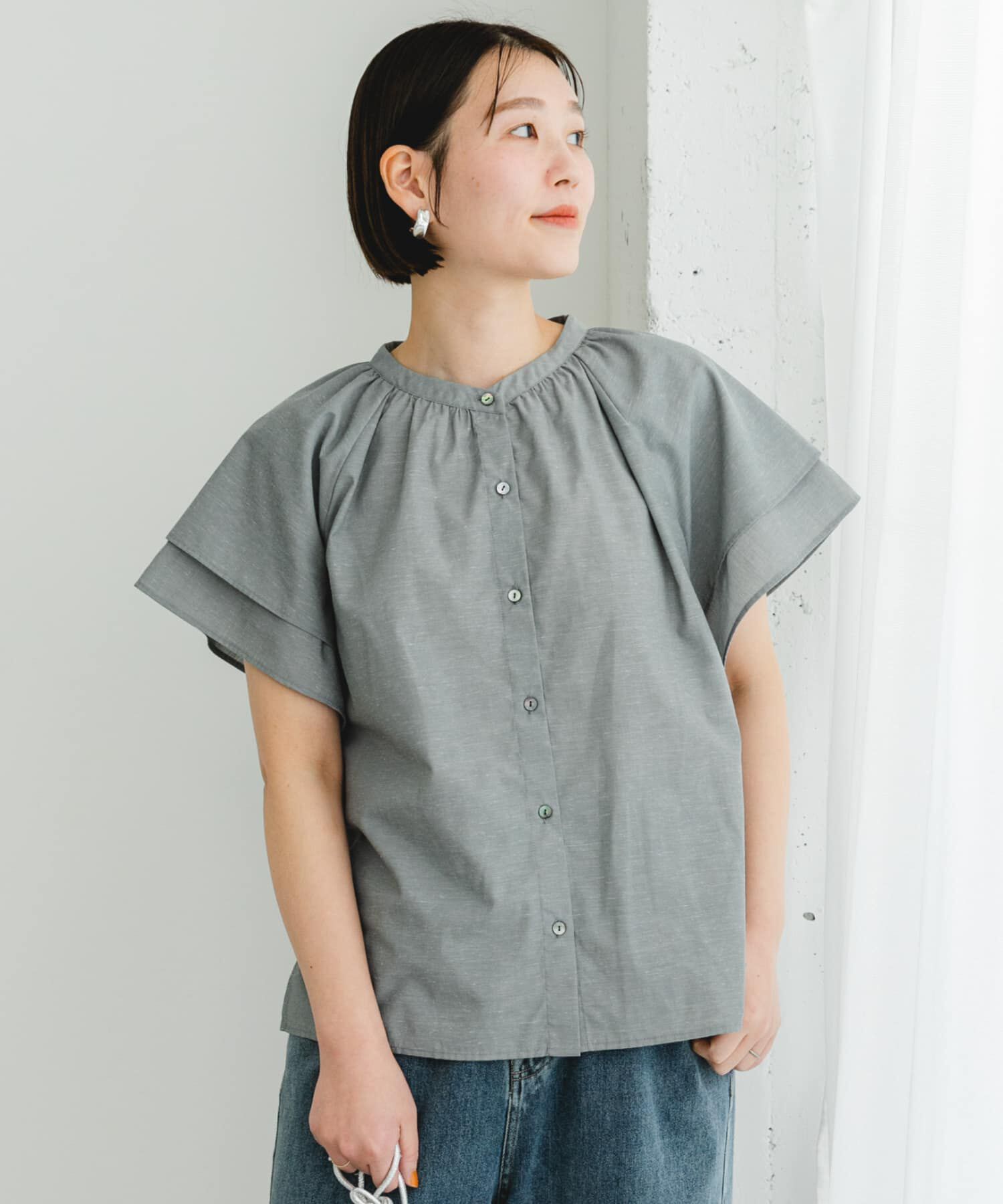 URBAN RESEARCH ROSSO「リンネル8月号掲載『UR TECH』F by ROSSO　フレアスリーブブラウス」|シャツ・ブラウス|