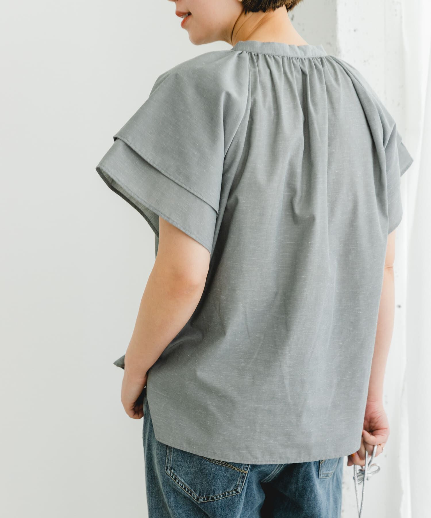 URBAN RESEARCH ROSSO「リンネル8月号掲載『UR TECH』F by ROSSO　フレアスリーブブラウス」|シャツ・ブラウス|