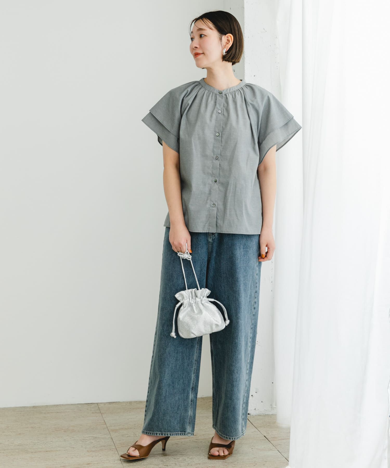 URBAN RESEARCH ROSSO「リンネル8月号掲載『UR TECH』F by ROSSO　フレアスリーブブラウス」|シャツ・ブラウス|