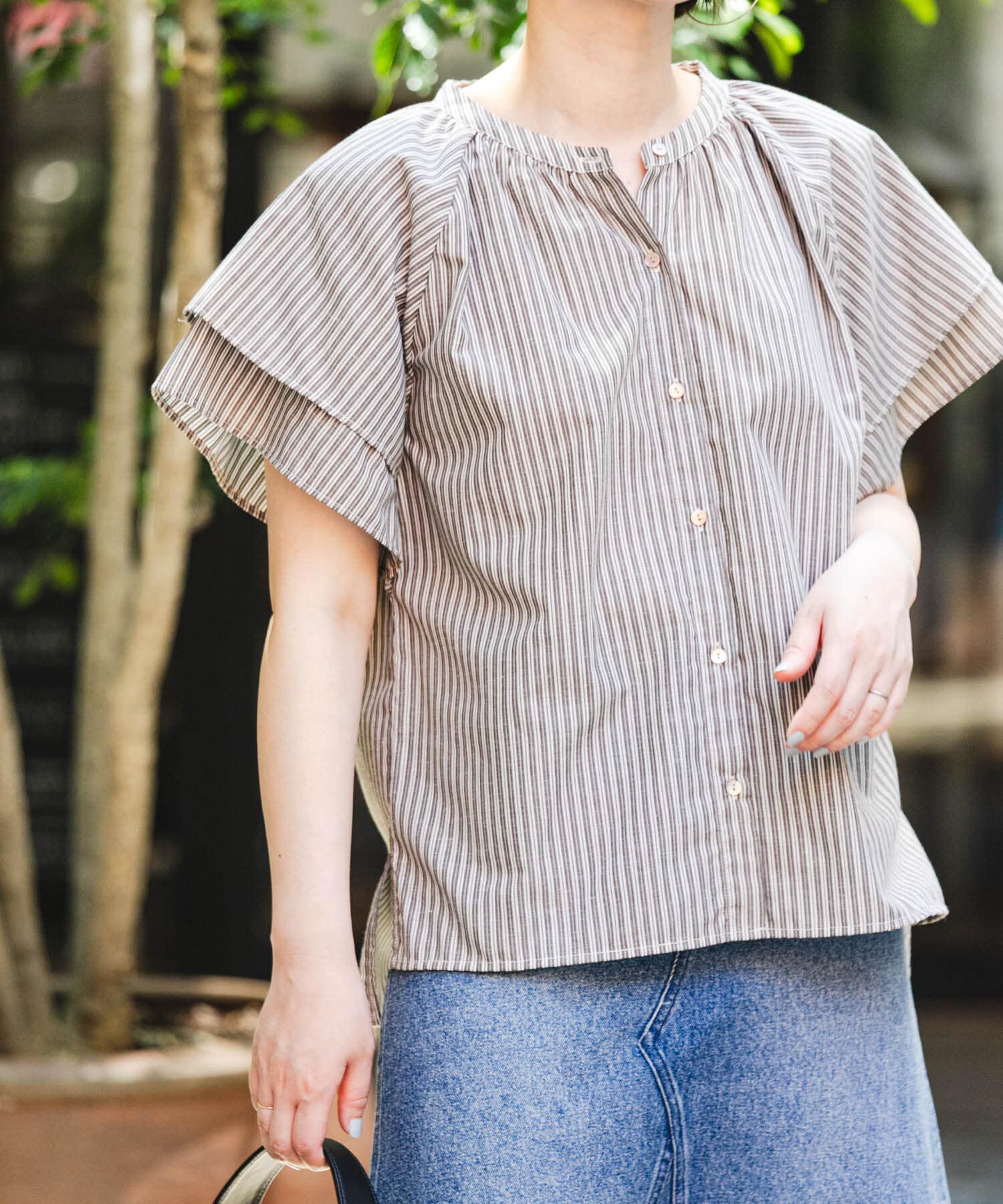 URBAN RESEARCH ROSSO「リンネル8月号掲載『UR TECH』F by ROSSO　フレアスリーブブラウス」|シャツ・ブラウス|