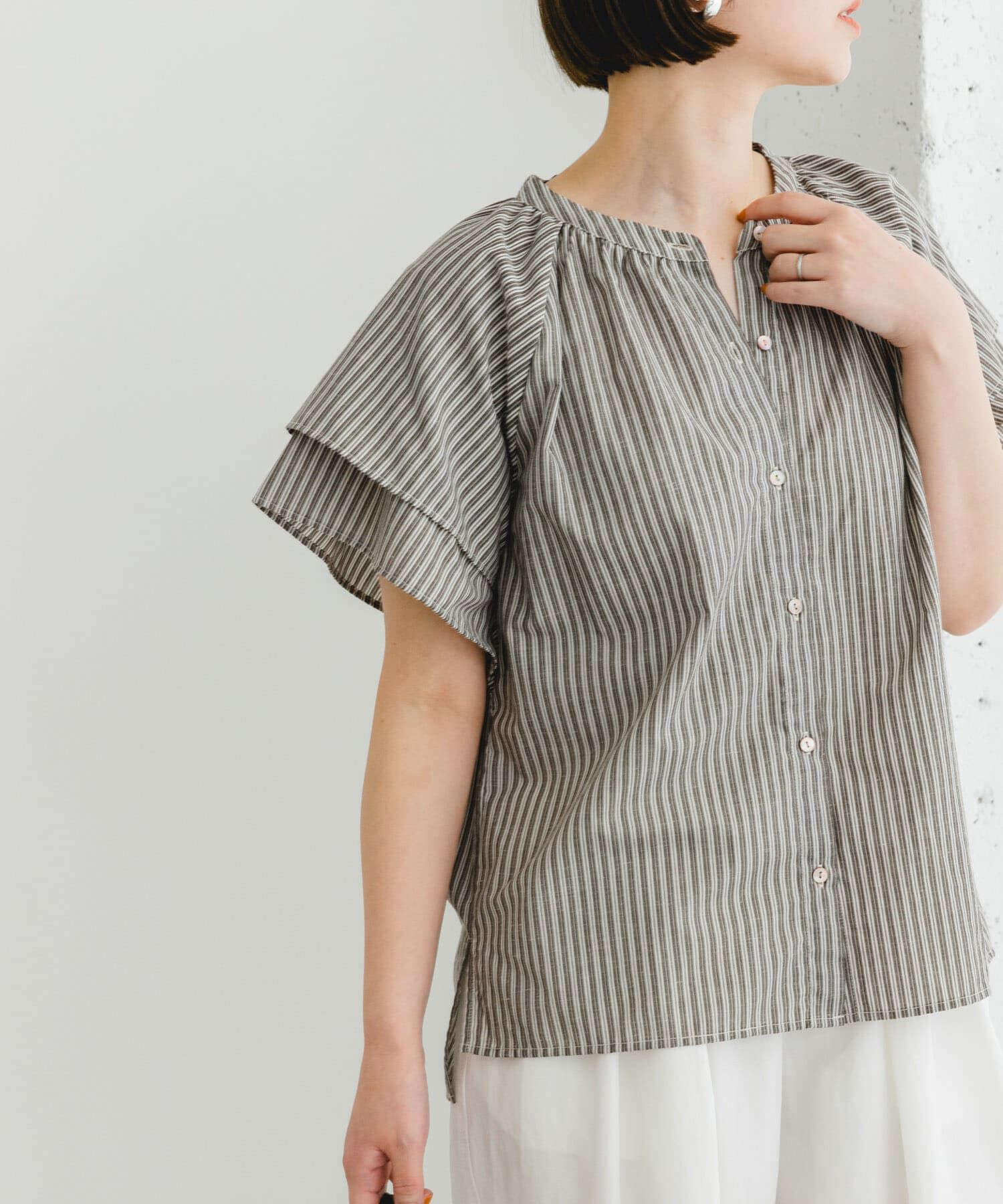 URBAN RESEARCH ROSSO「リンネル8月号掲載『UR TECH』F by ROSSO　フレアスリーブブラウス」|シャツ・ブラウス|