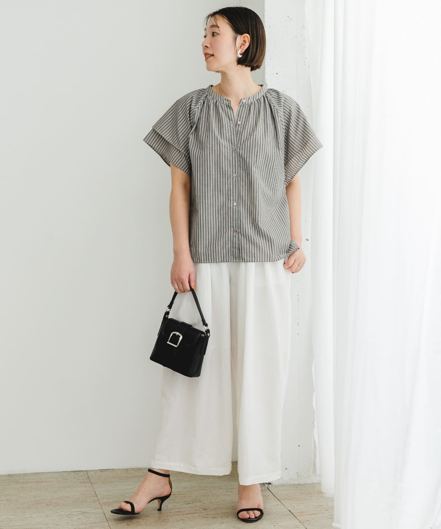 URBAN RESEARCH ROSSO「リンネル8月号掲載『UR TECH』F by ROSSO　フレアスリーブブラウス」|シャツ・ブラウス|