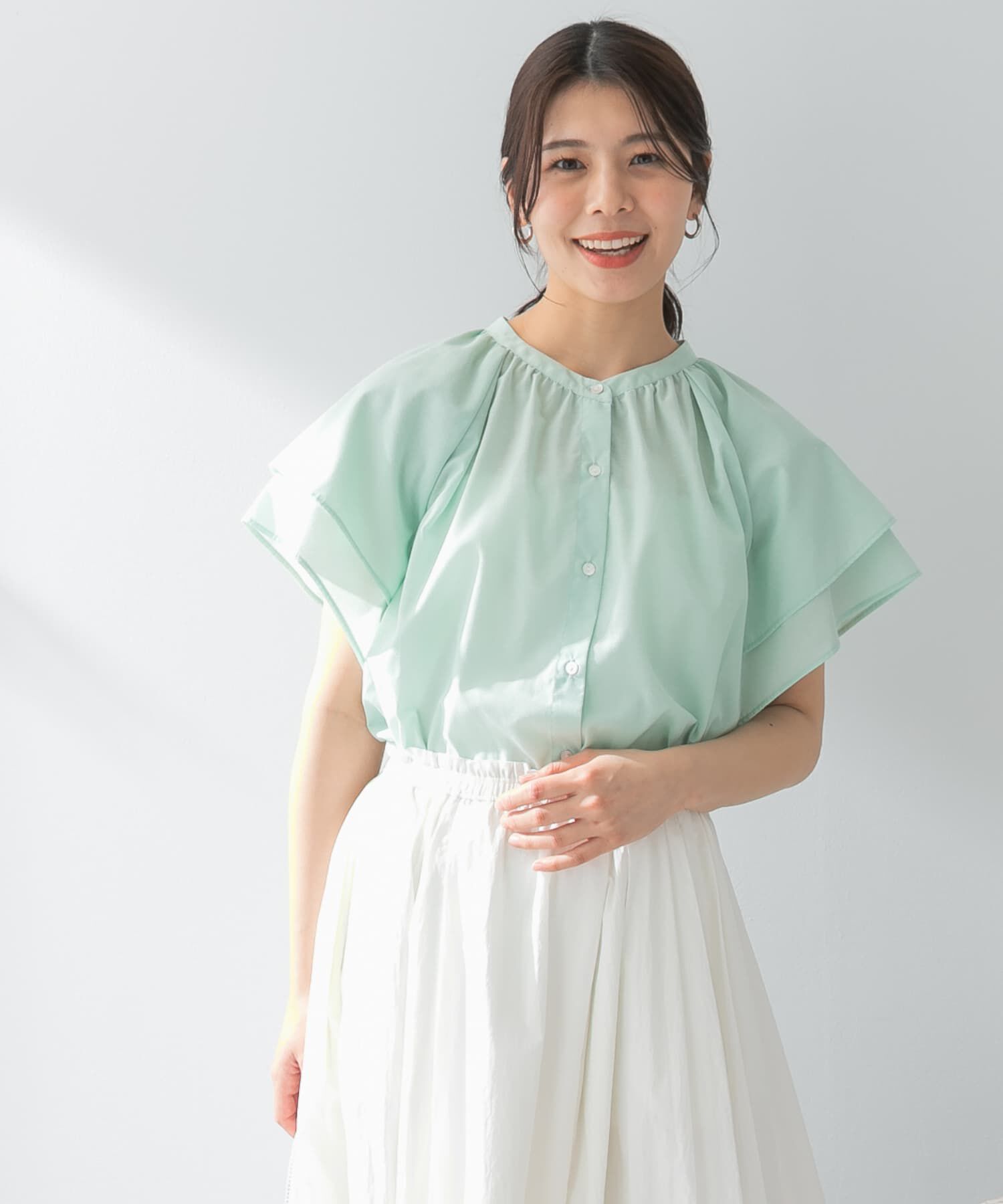 URBAN RESEARCH ROSSO「リンネル8月号掲載『UR TECH』F by ROSSO　フレアスリーブブラウス」|シャツ・ブラウス|