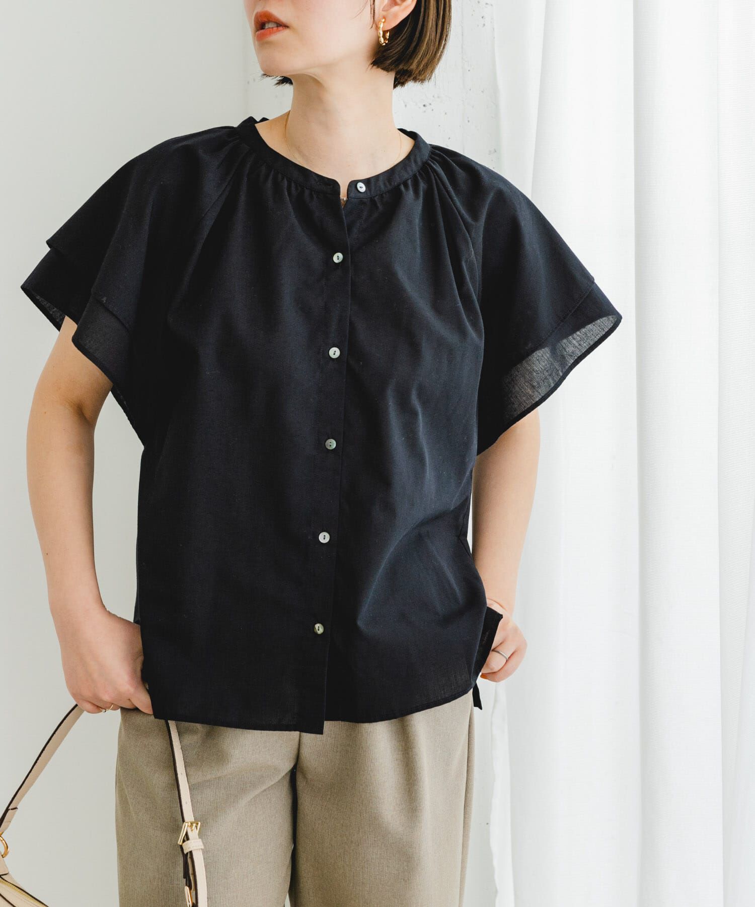 URBAN RESEARCH ROSSO「リンネル8月号掲載『UR TECH』F by ROSSO　フレアスリーブブラウス」|シャツ・ブラウス|