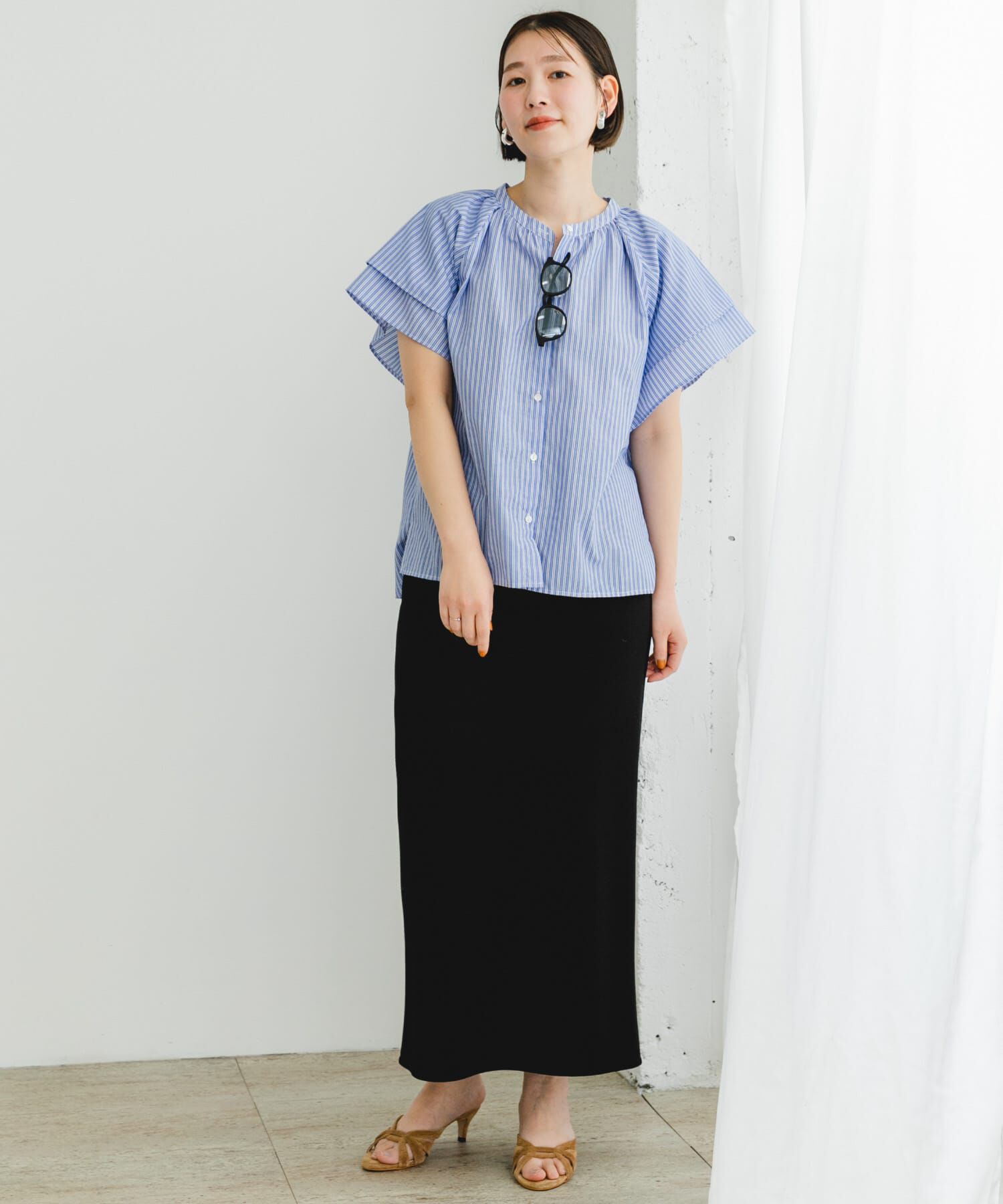 URBAN RESEARCH ROSSO「リンネル8月号掲載『UR TECH』F by ROSSO　フレアスリーブブラウス」|シャツ・ブラウス|