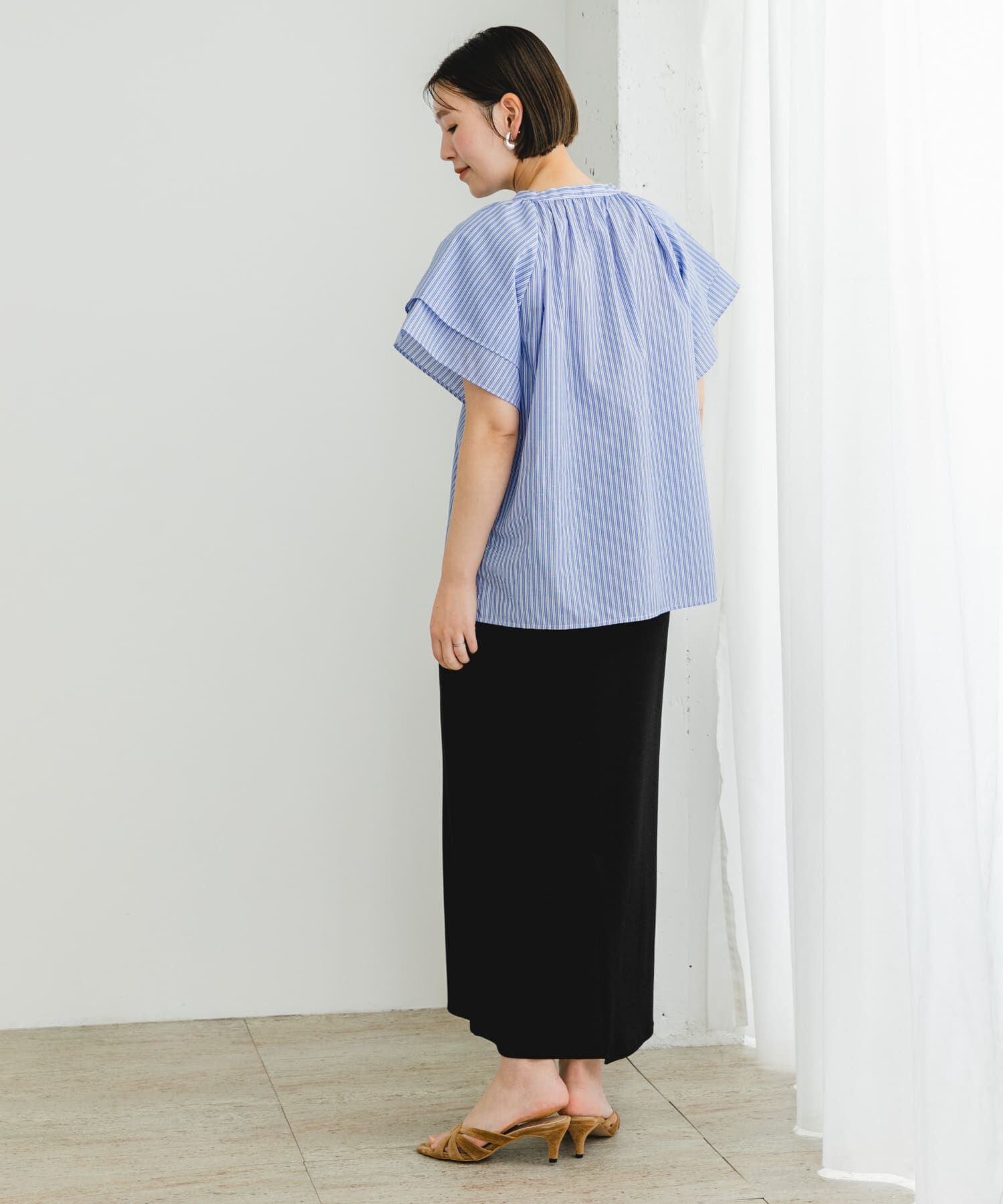 URBAN RESEARCH ROSSO「リンネル8月号掲載『UR TECH』F by ROSSO　フレアスリーブブラウス」|シャツ・ブラウス|