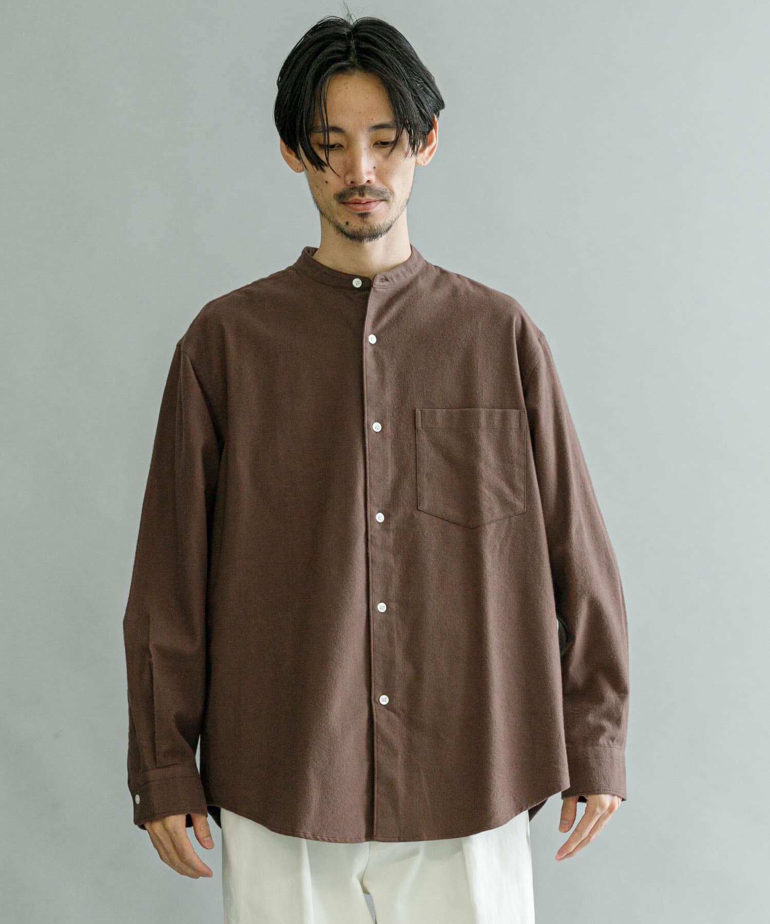 URBAN RESEARCH「『UR TECH』バンドカラーシャツ」|シャツ・ブラウス|