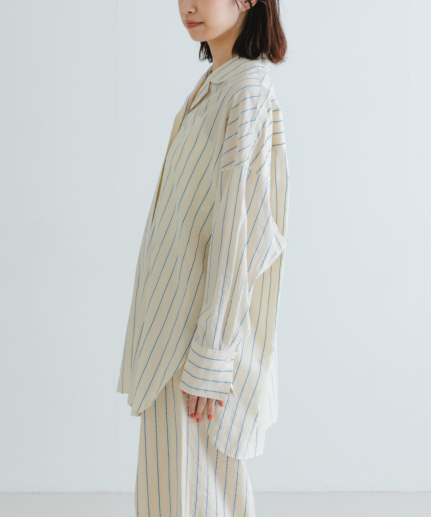 URBAN RESEARCH「new basic　インドコットンサッカーストライプシャツ」|シャツ・ブラウス|