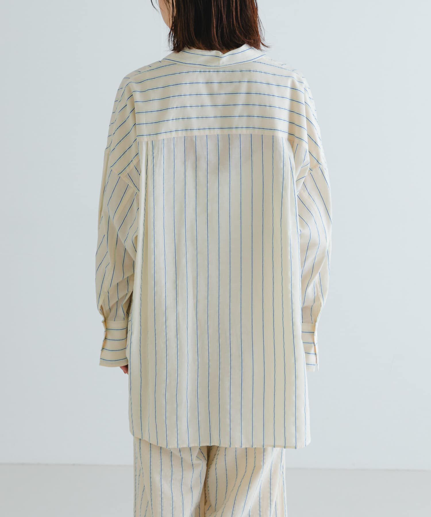 URBAN RESEARCH「new basic　インドコットンサッカーストライプシャツ」|シャツ・ブラウス|