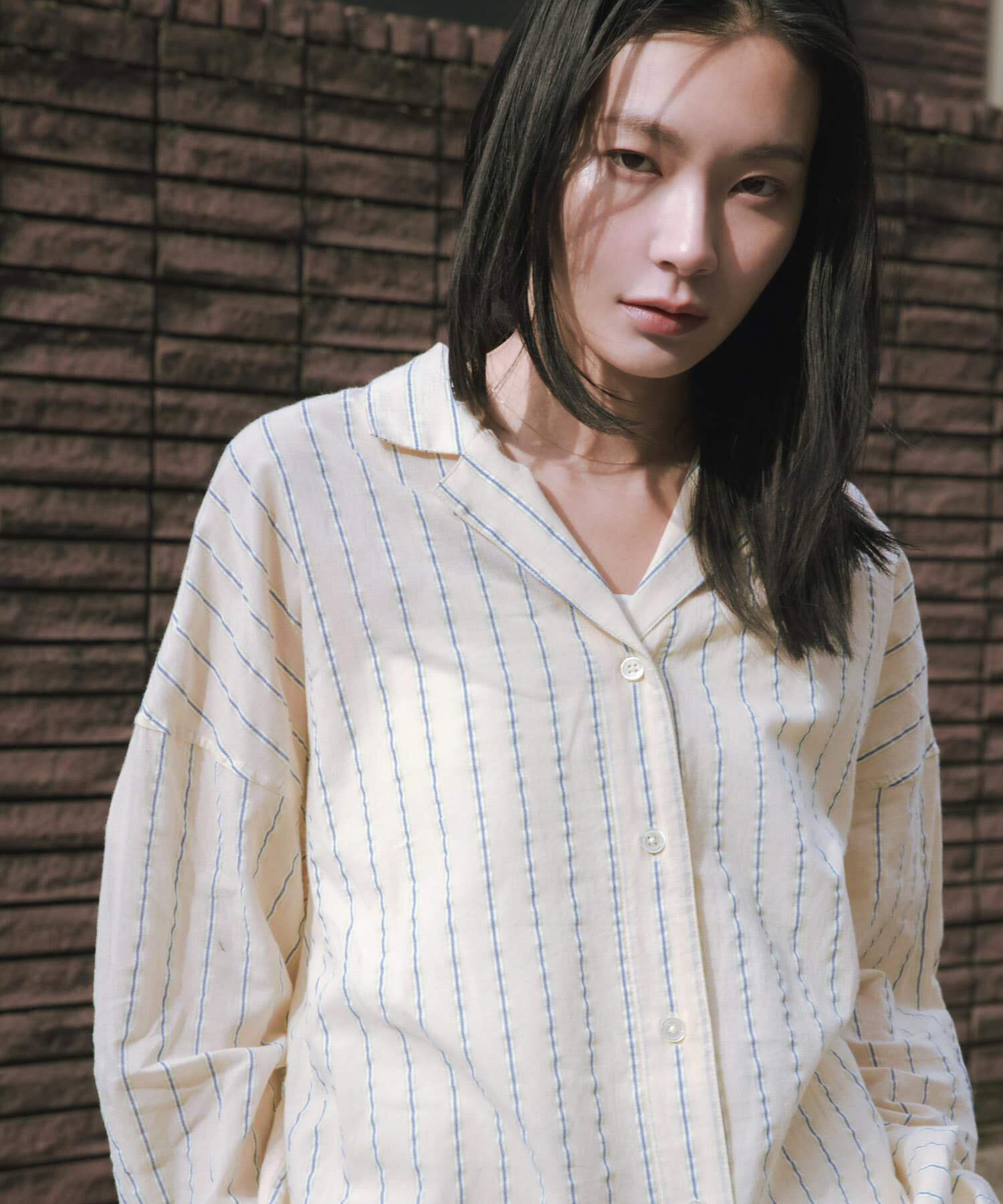 URBAN RESEARCH「new basic　インドコットンサッカーストライプシャツ」|シャツ・ブラウス|