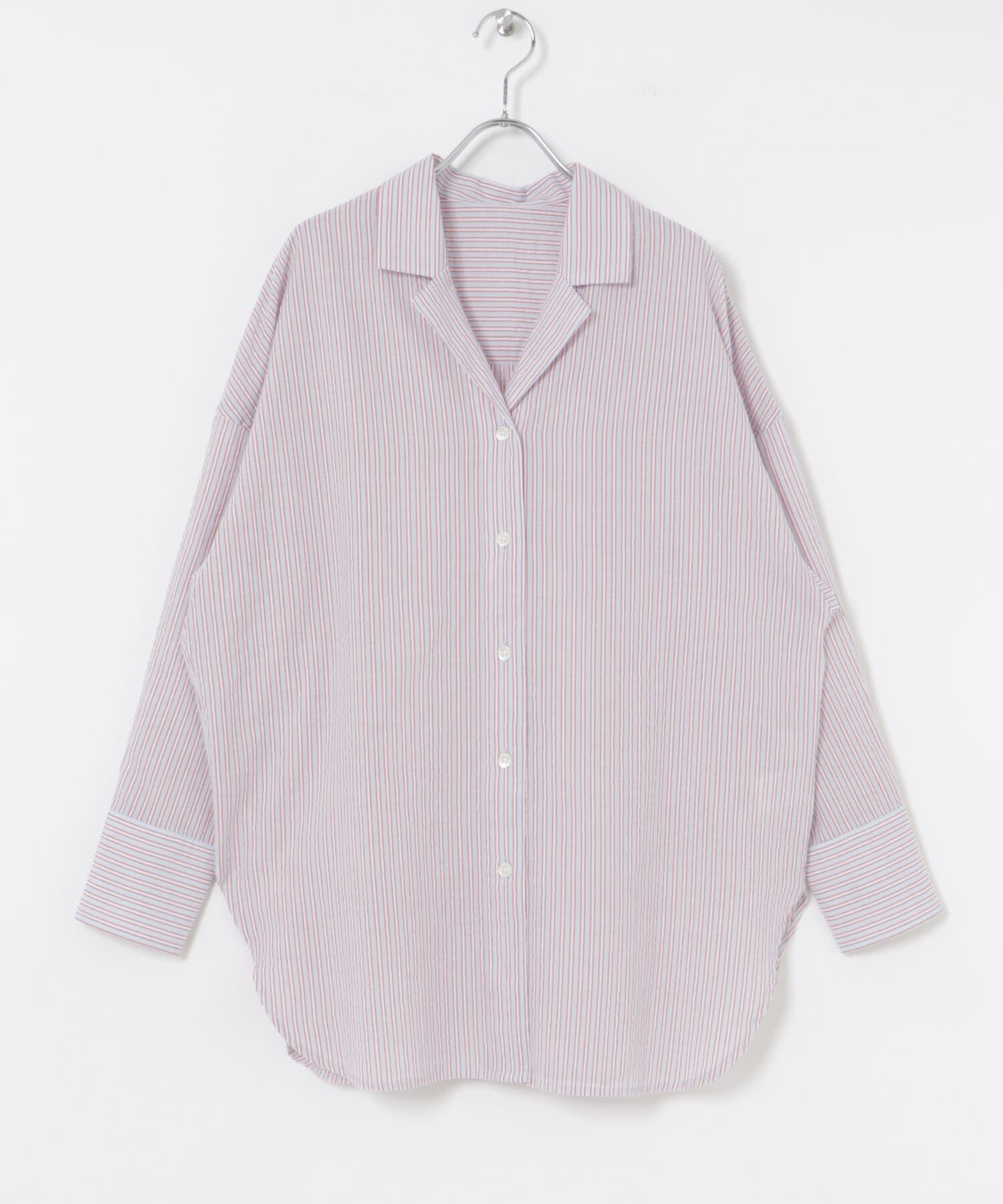 URBAN RESEARCH「new basic　インドコットンサッカーストライプシャツ」|シャツ・ブラウス|