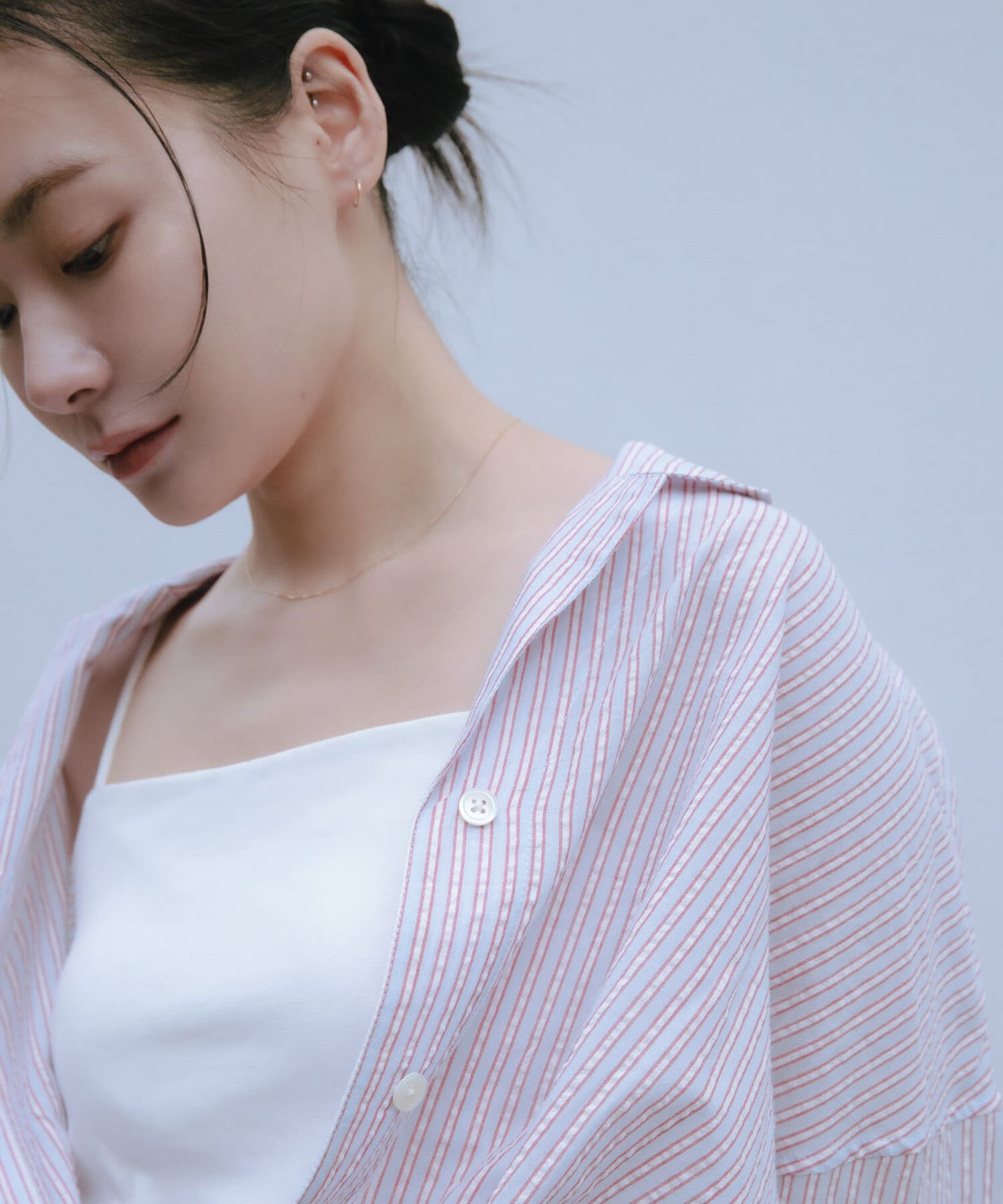 URBAN RESEARCH「new basic　インドコットンサッカーストライプシャツ」|シャツ・ブラウス|