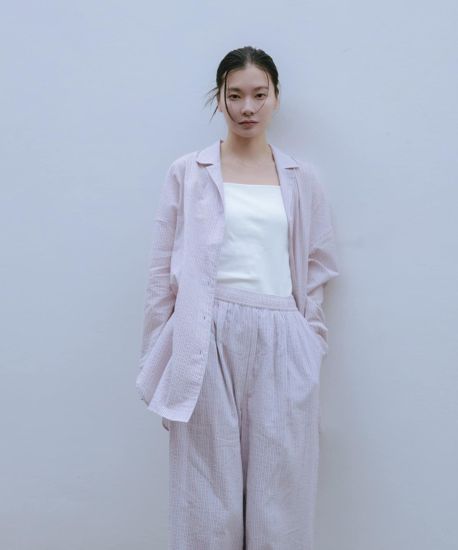 URBAN RESEARCH「new basic　インドコットンサッカーストライプシャツ」|シャツ・ブラウス|