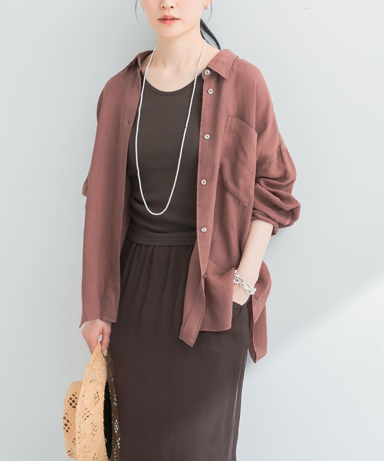 URBAN RESEARCH「ガーメントダイラミーオーバーシャツ」|シャツ・ブラウス|