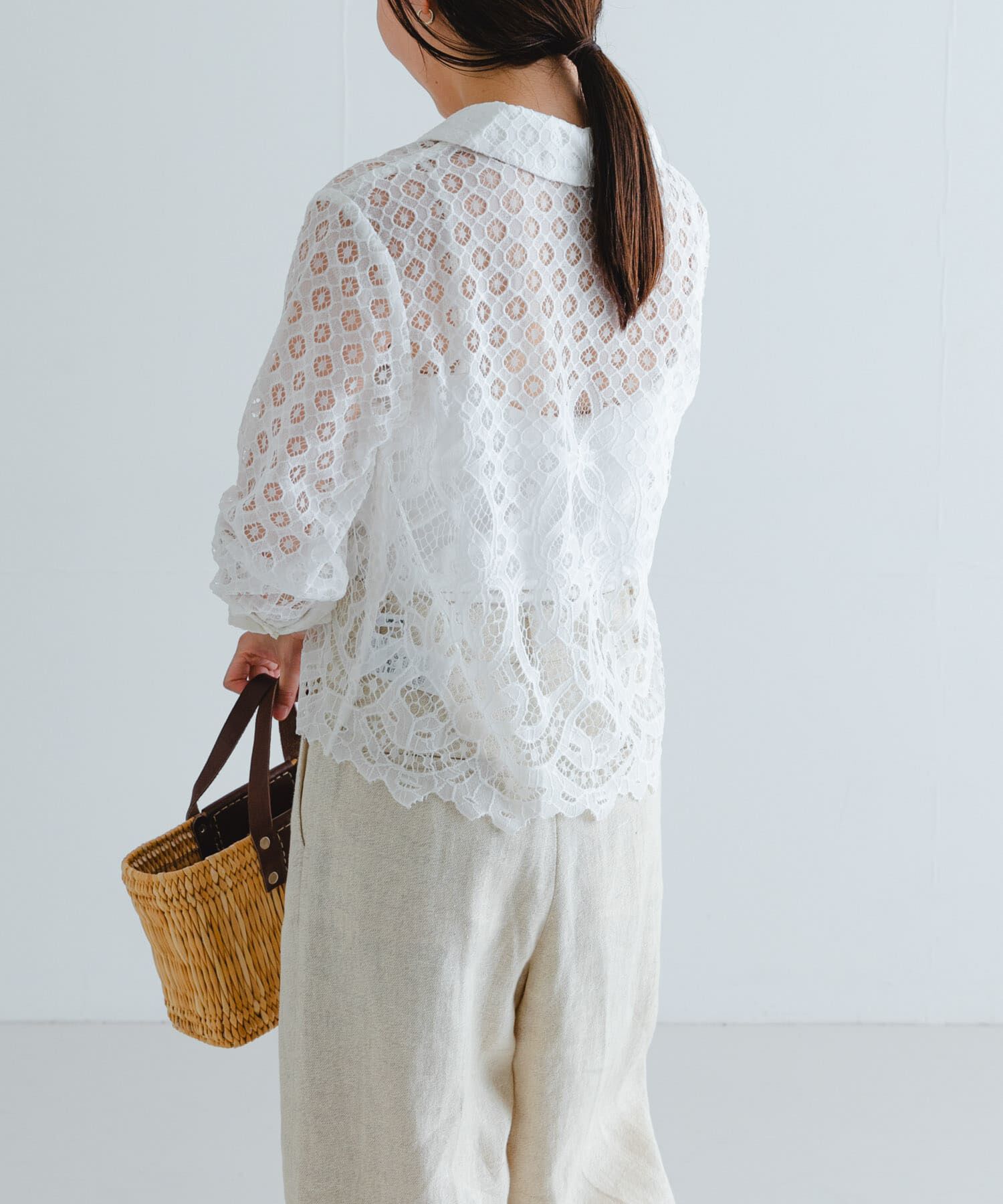 URBAN RESEARCH「インドレースオープンカラーシャツ」|シャツ・ブラウス|