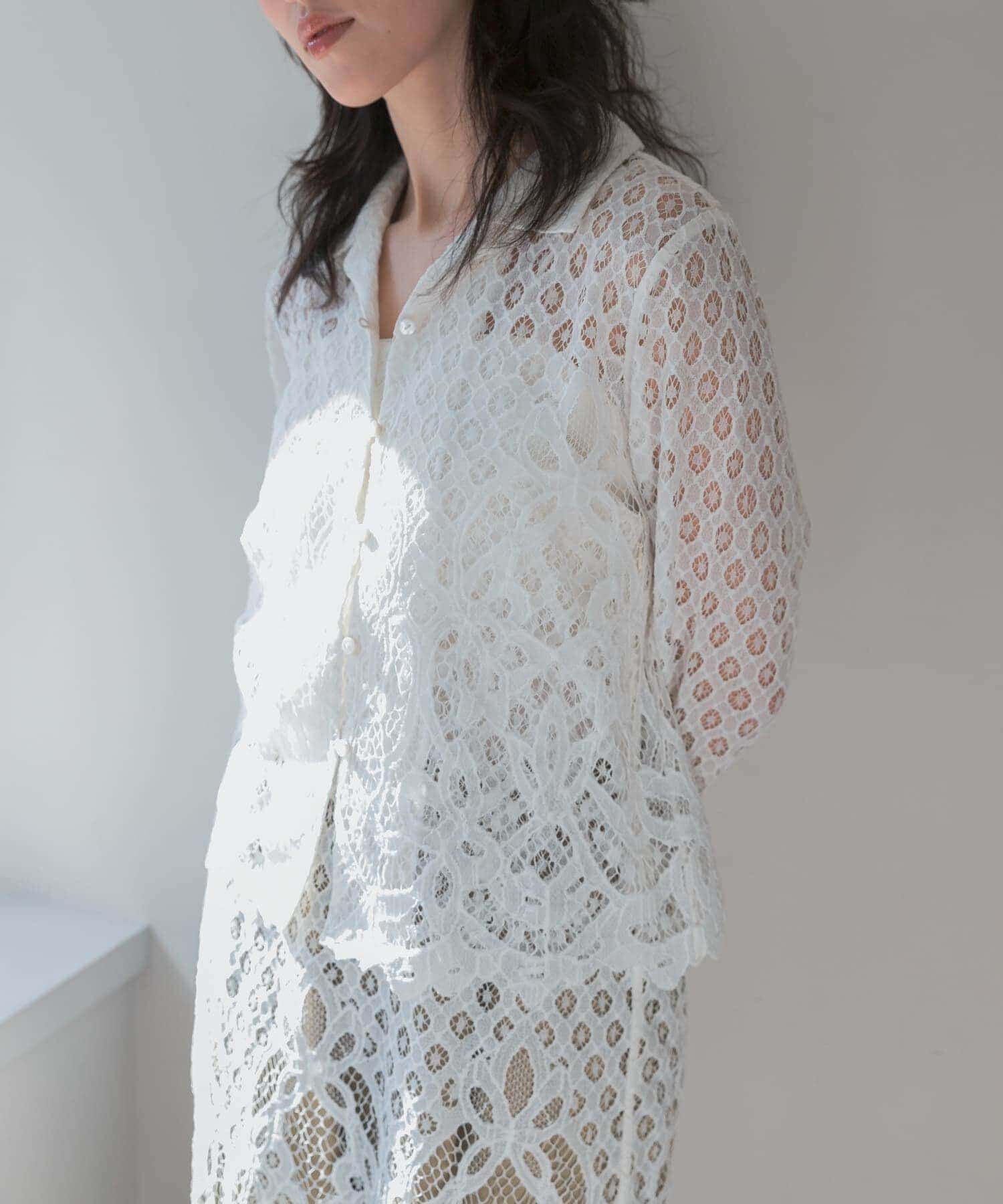 URBAN RESEARCH「インドレースオープンカラーシャツ」|シャツ・ブラウス|