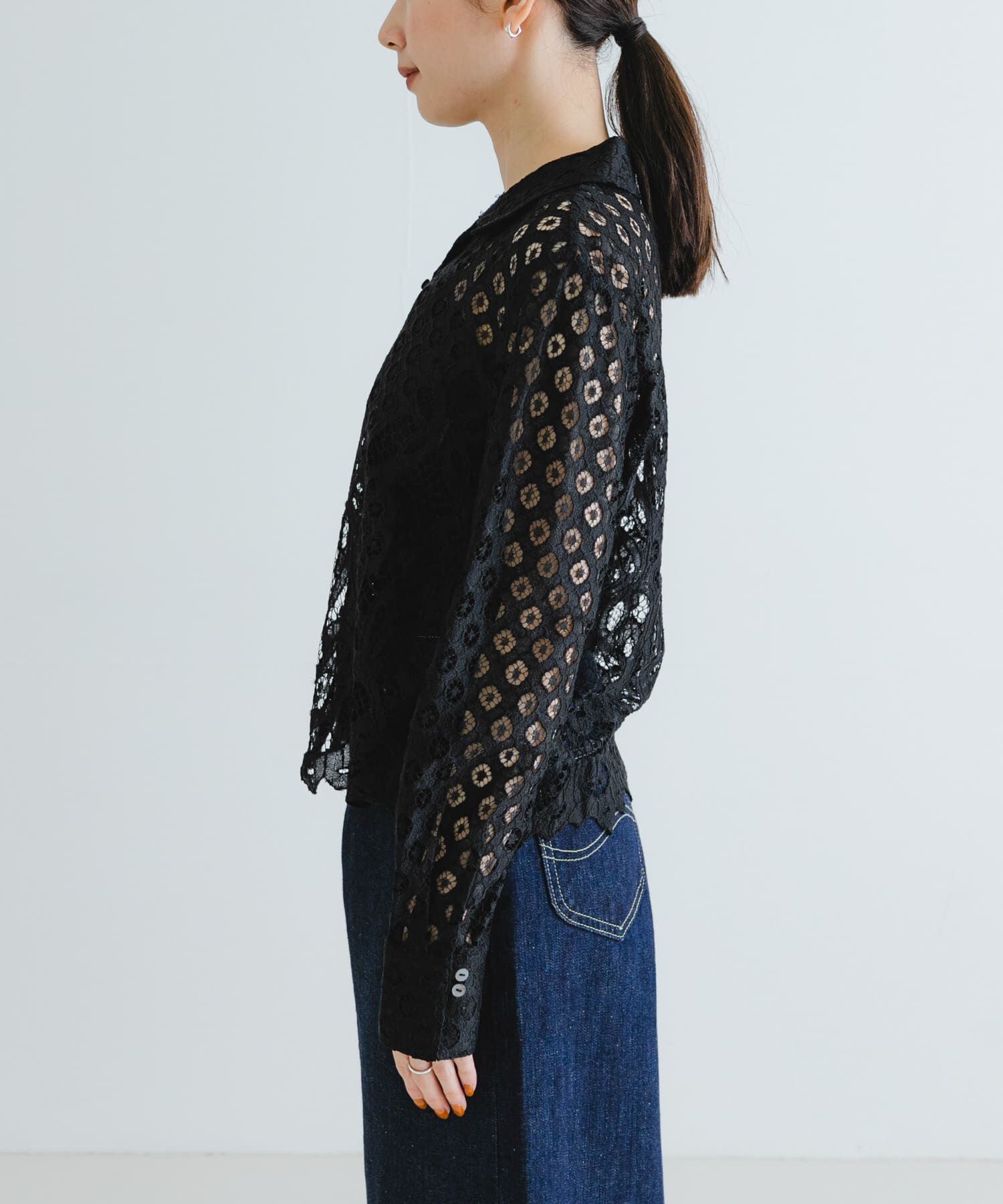 URBAN RESEARCH「インドレースオープンカラーシャツ」|シャツ・ブラウス|