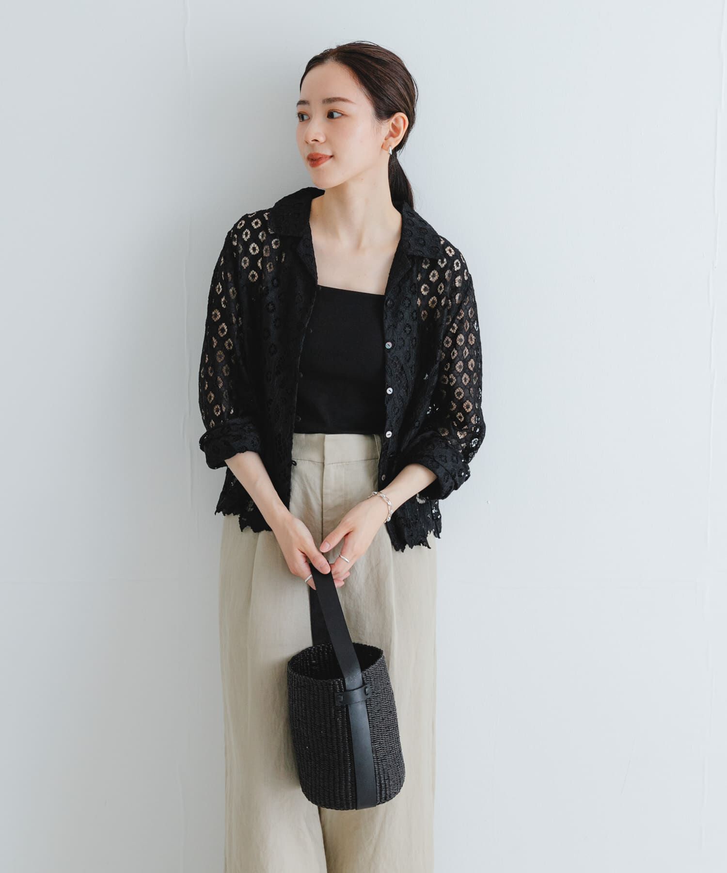 URBAN RESEARCH「インドレースオープンカラーシャツ」|シャツ・ブラウス|